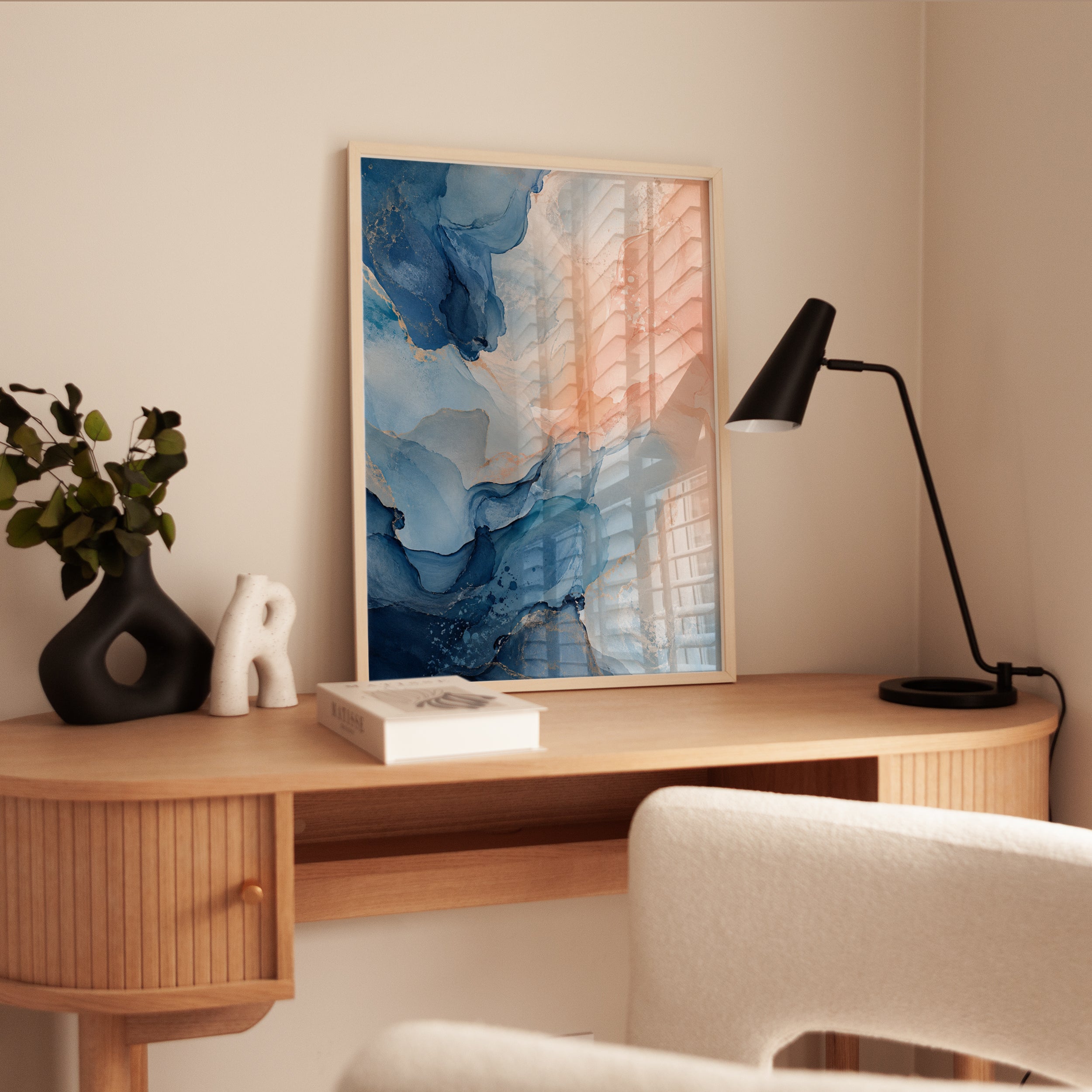 Blue and Pink Abstract Art - interior