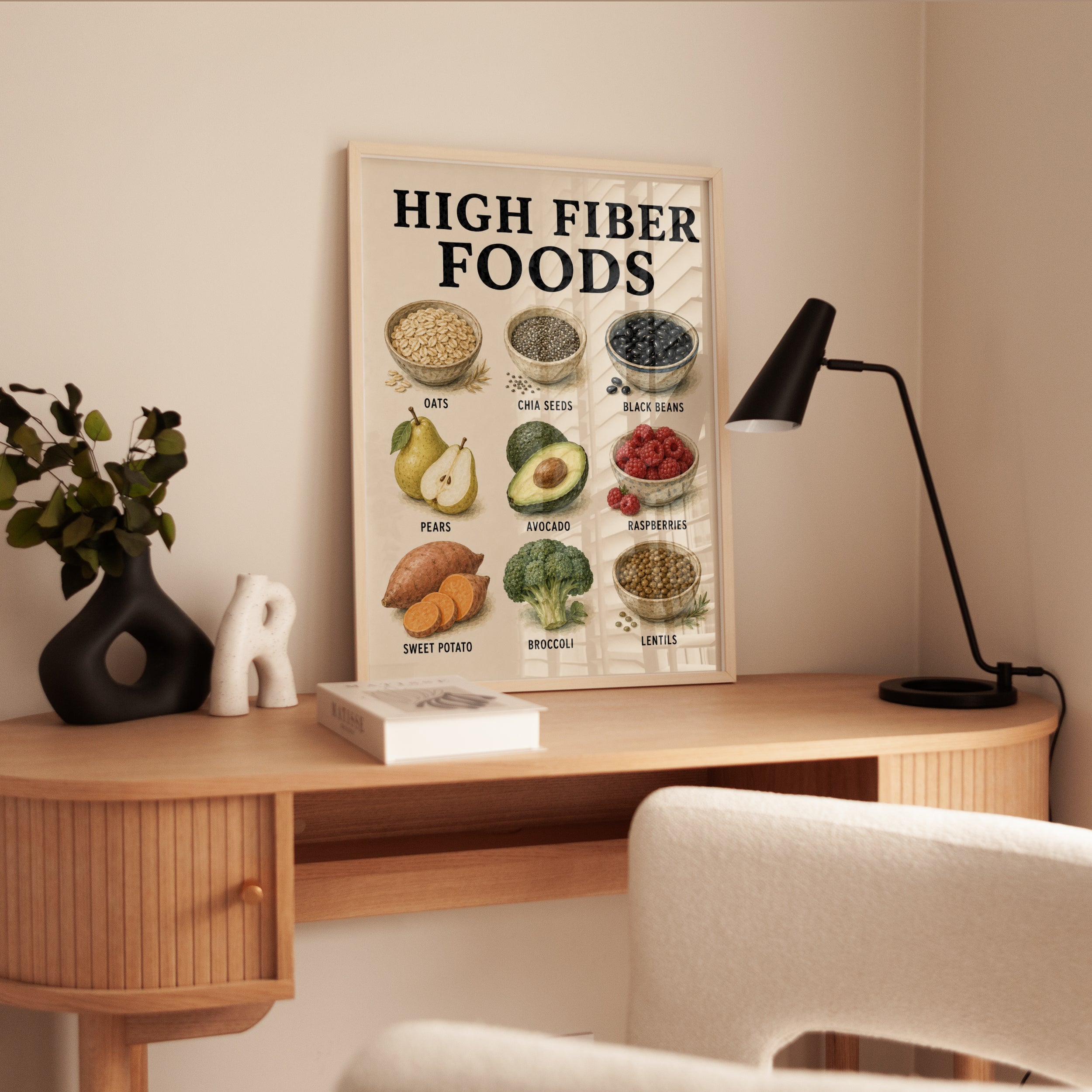 High Fiber Foods Poster – Kitchen Wall Art - interior