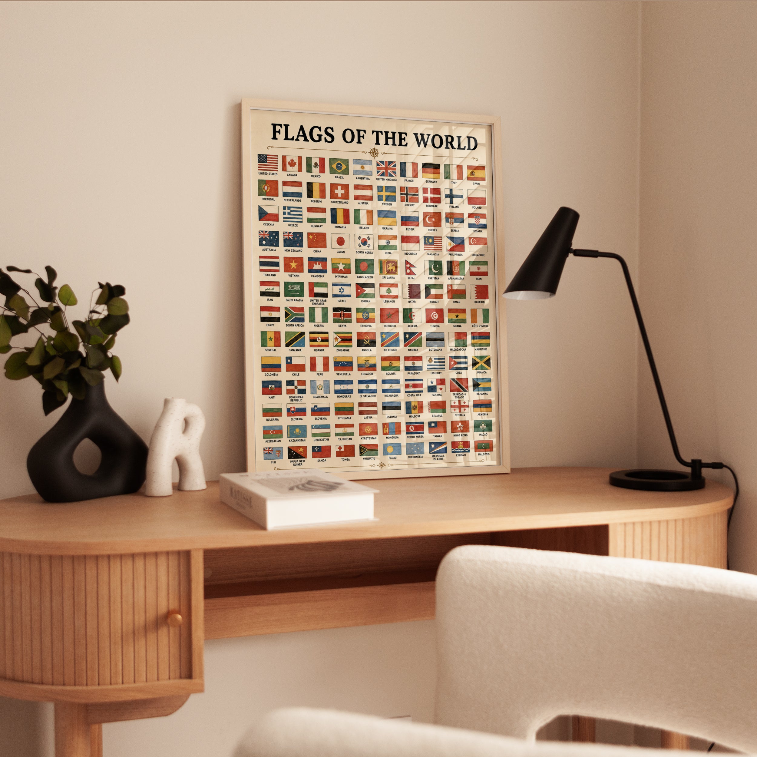 Flags of the World Educational Poster: Vintage Reference Art - interior