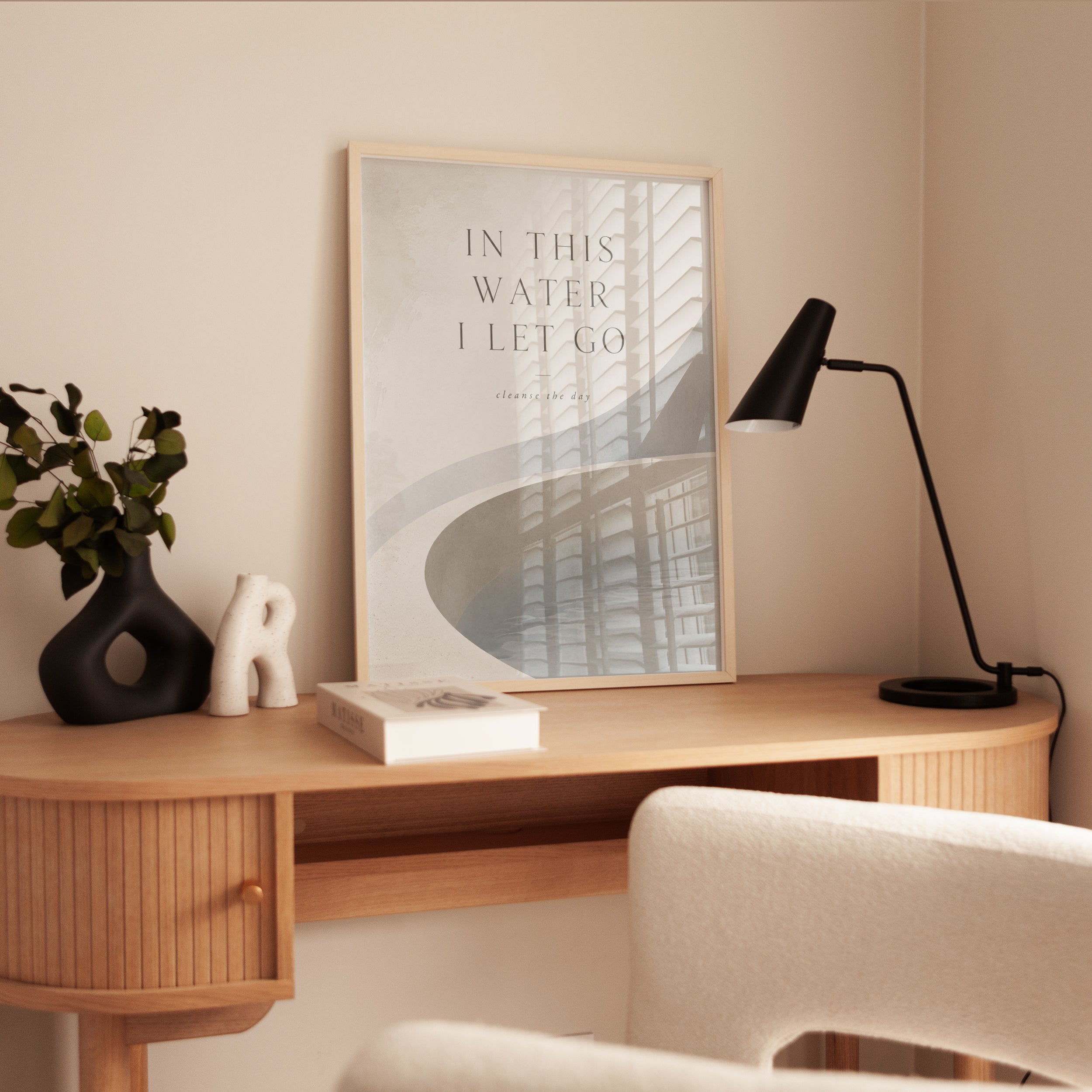 Bathroom Quote Print – In This Water I Let Go - interior