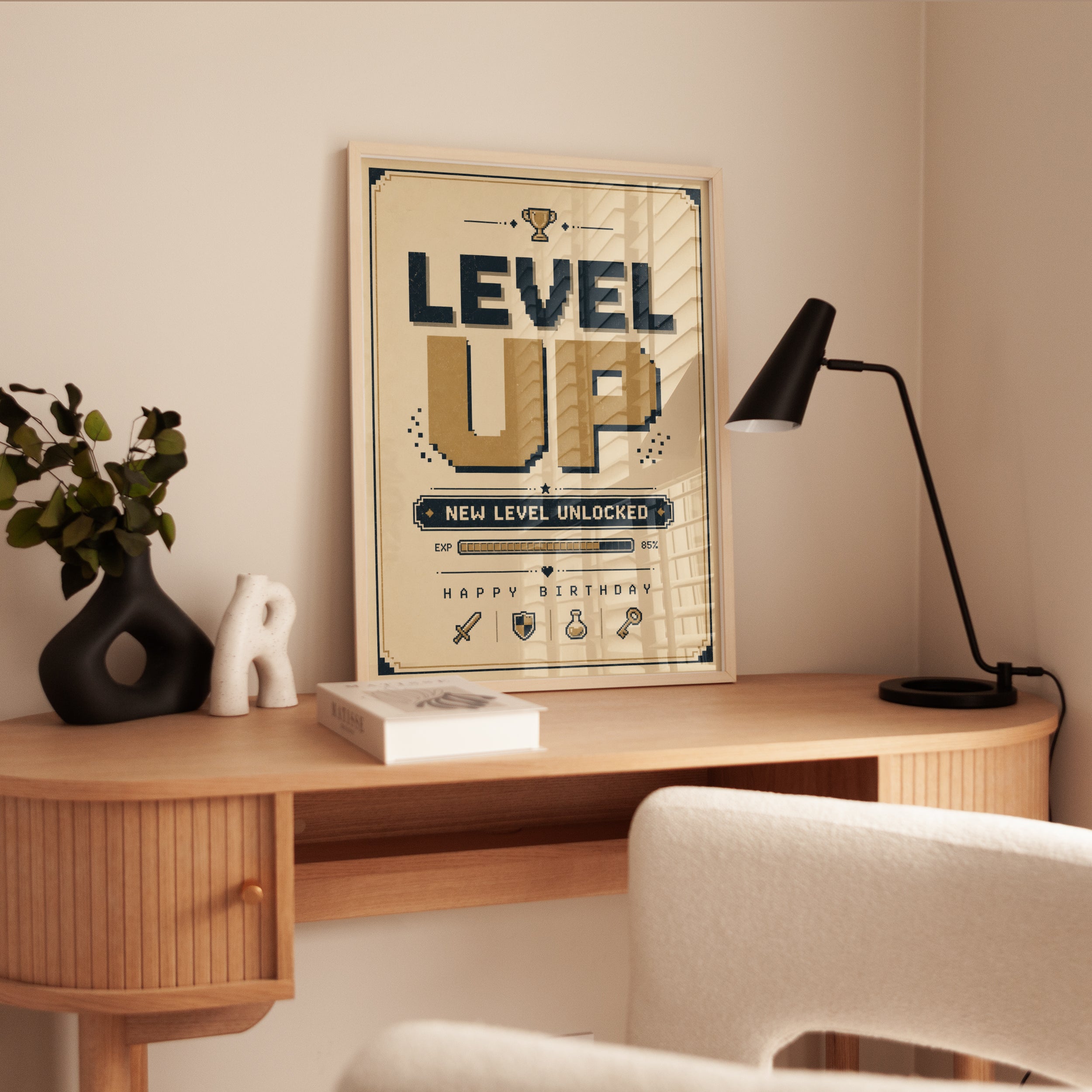 Birthday Wall Art – Level Up Print - interior