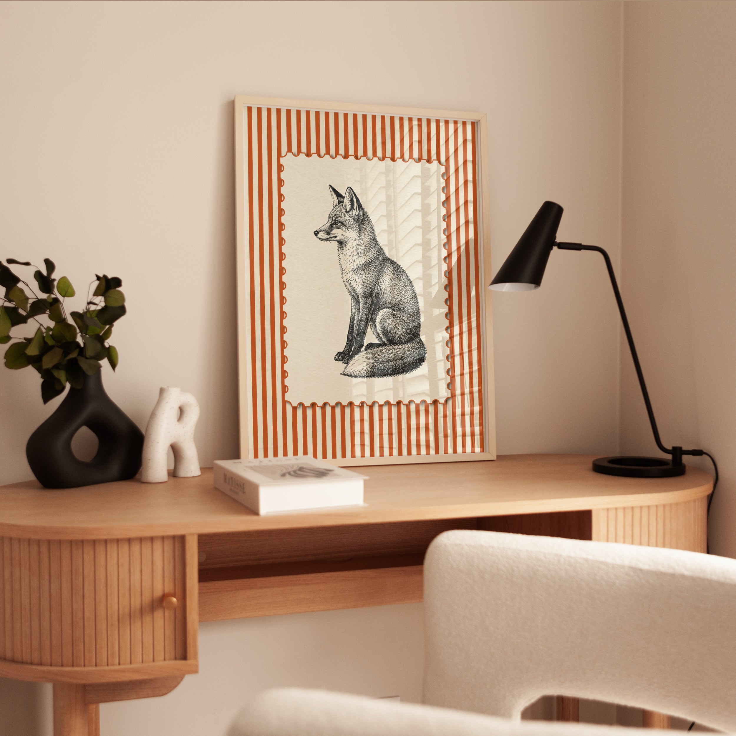 Fox Wall Art – Vintage Fox Print - interior
