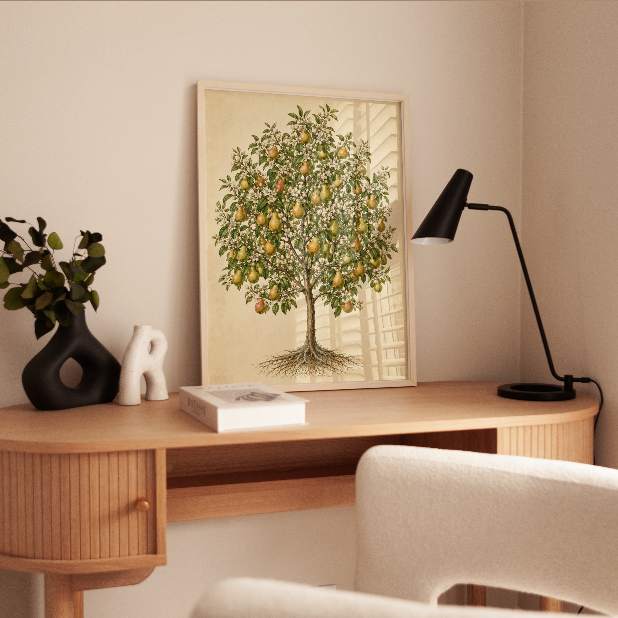 Pear Tree Botanical Art Print: Vintage Fruit Illustration - interior