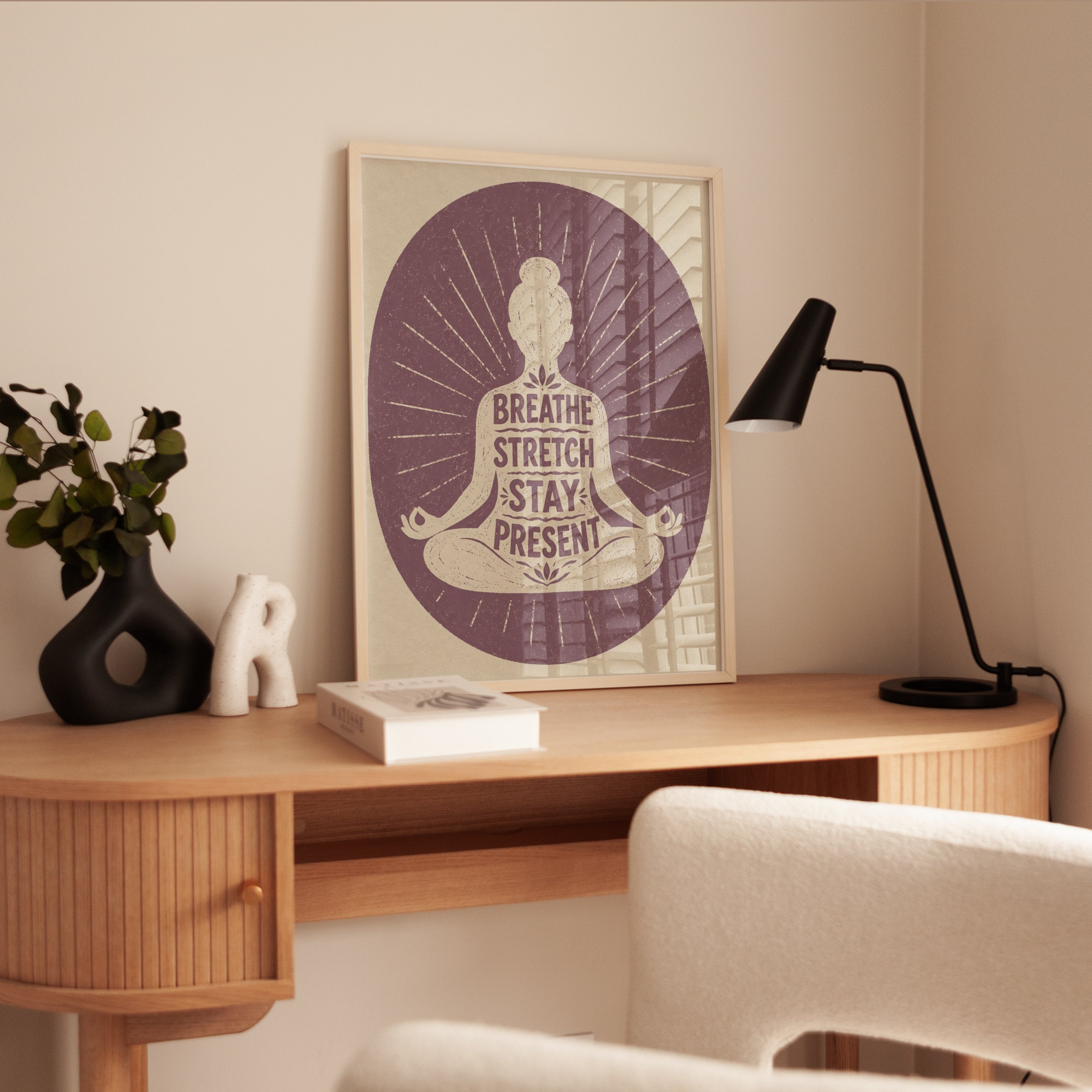 Yoga Meditation Wall Art: Calm Lotus Pose - interior