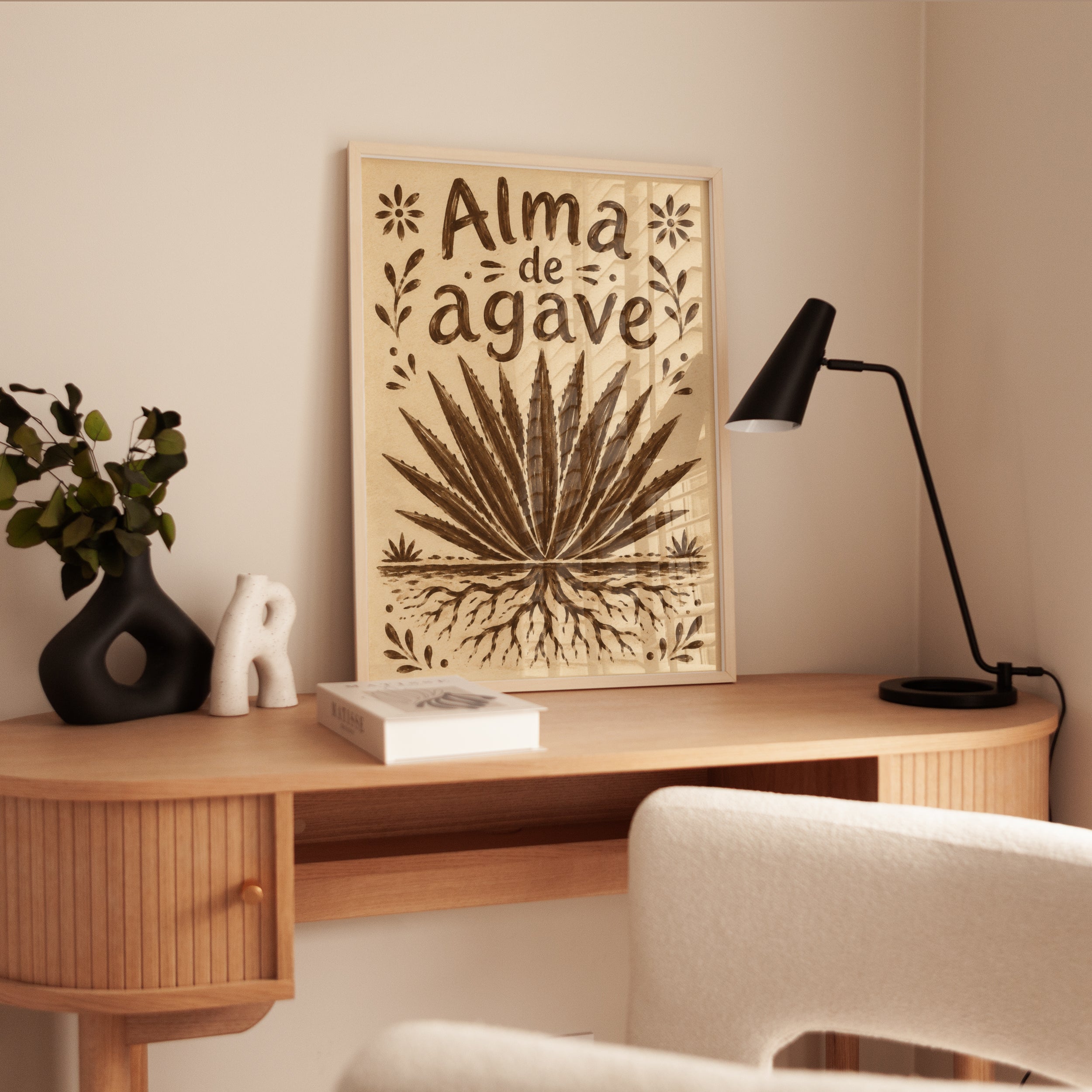 Alma de Agave Wall Art: Vintage Botanical Illustration Print - interior