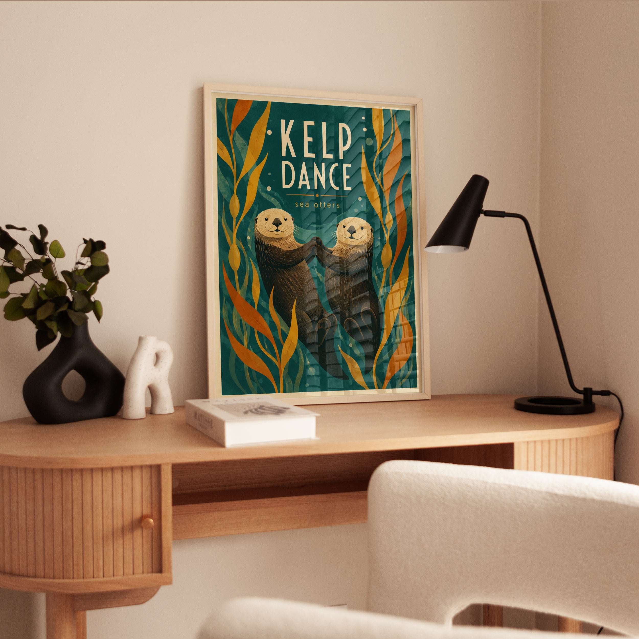 Sea Otter Print — Kelp Dance Vintage Illustration - interior