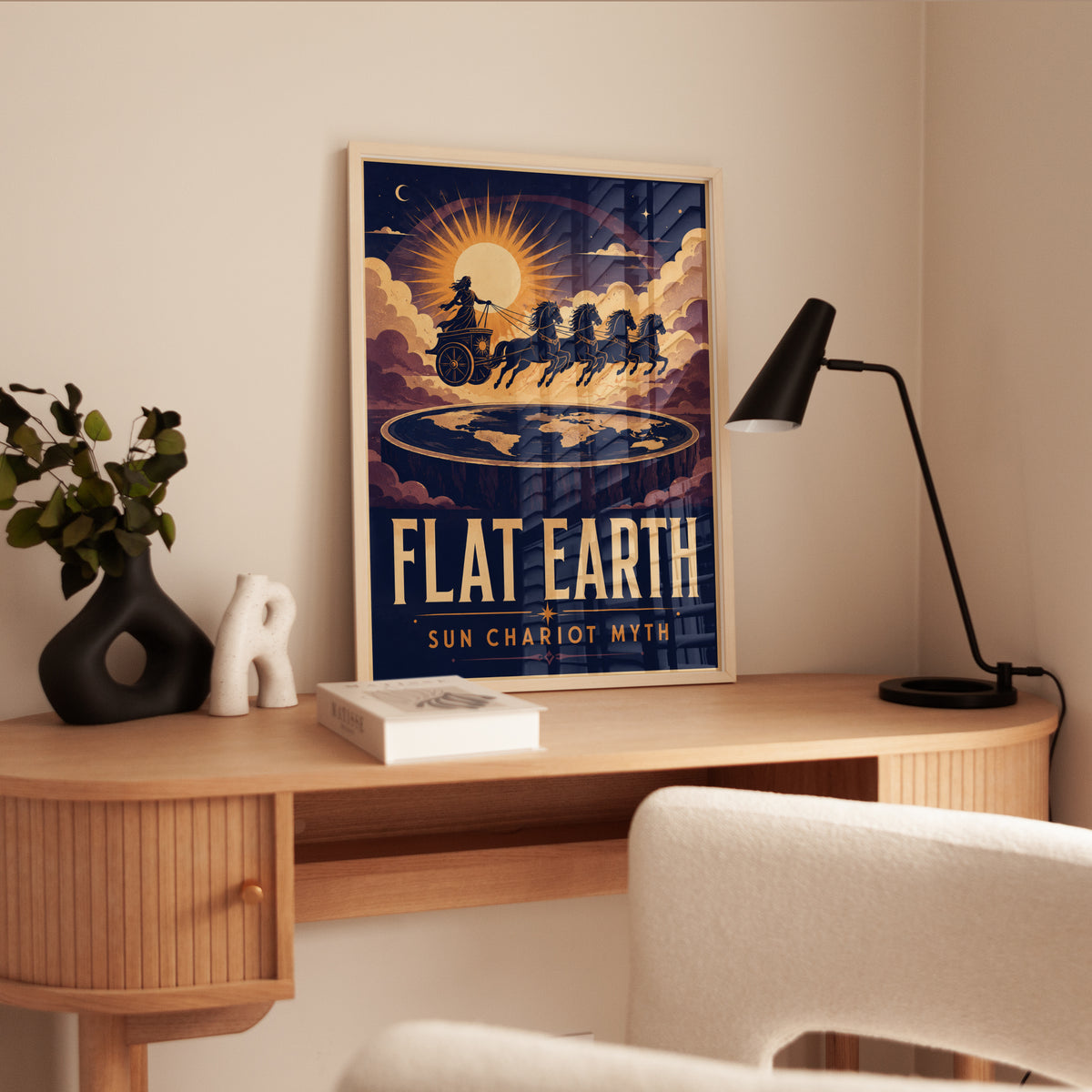 Mythology Wall Art: Flat Earth Sun Chariot - interior