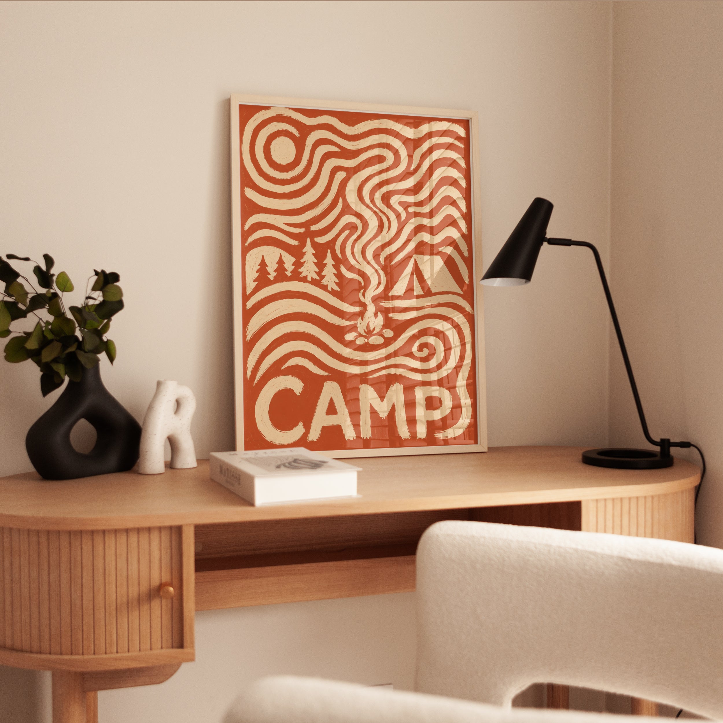 Camping Wall Art – Vintage Camp Poster - interior