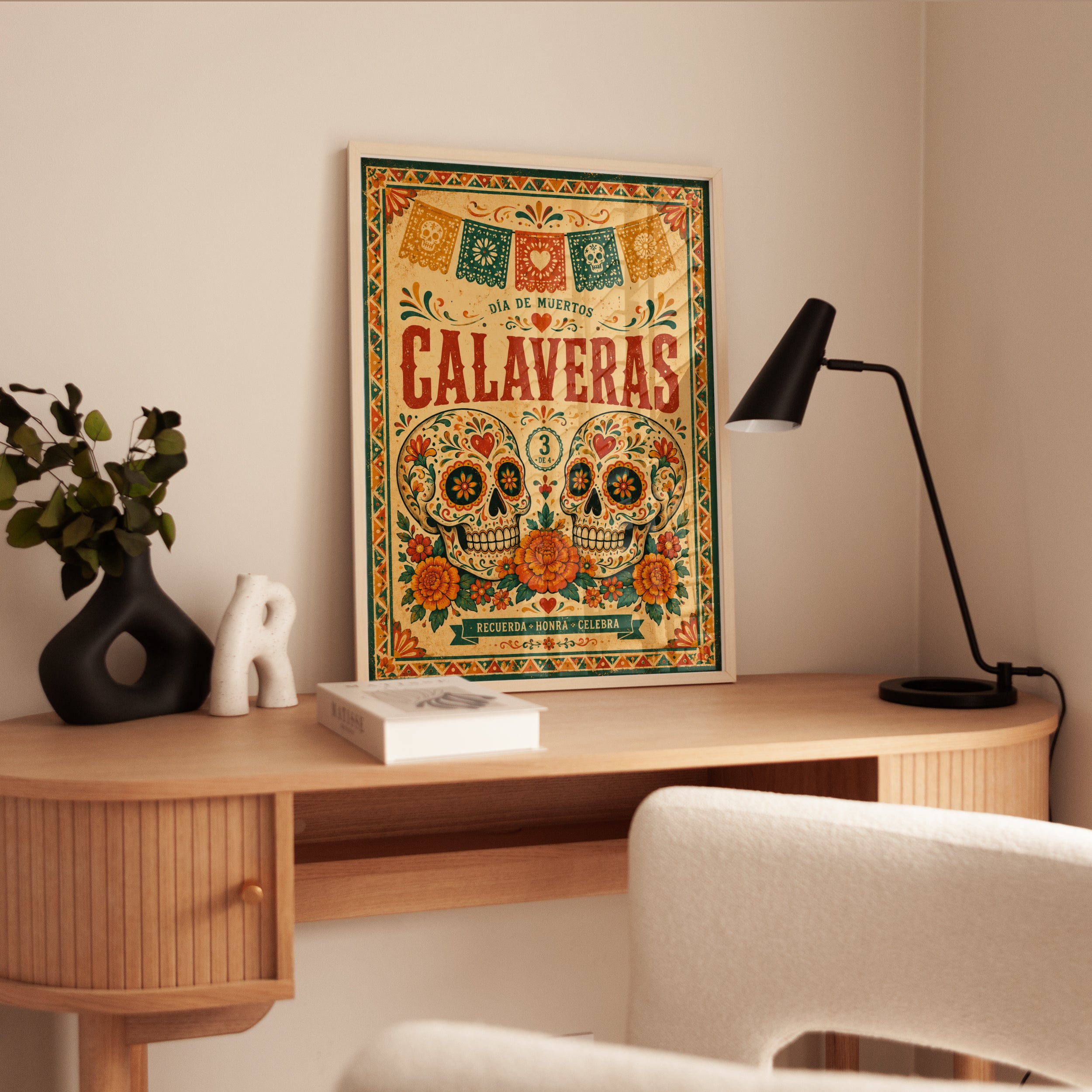 Dia de Muertos Calaveras Print - interior