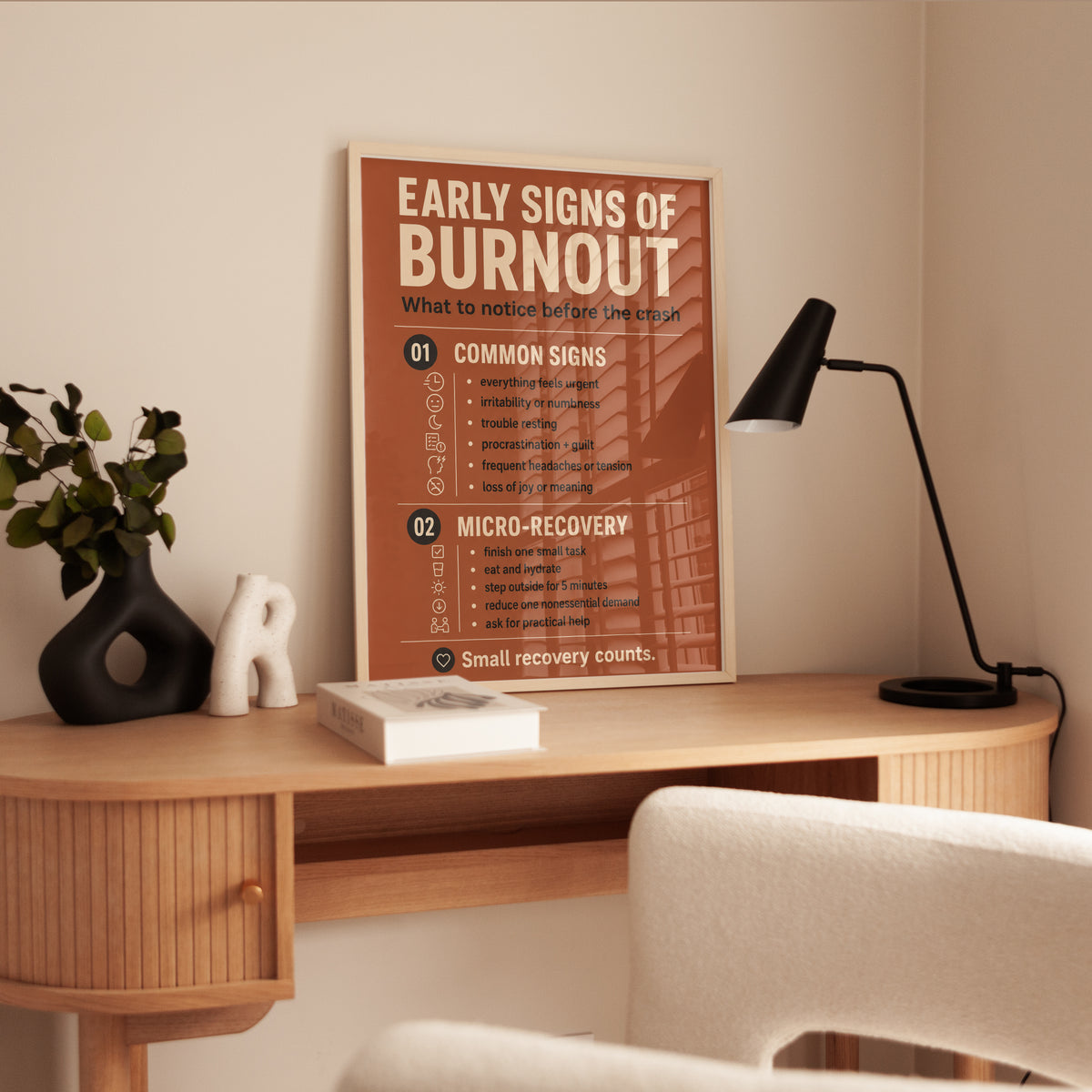 Burnout Awareness Poster: Mental Health Reminder - interior