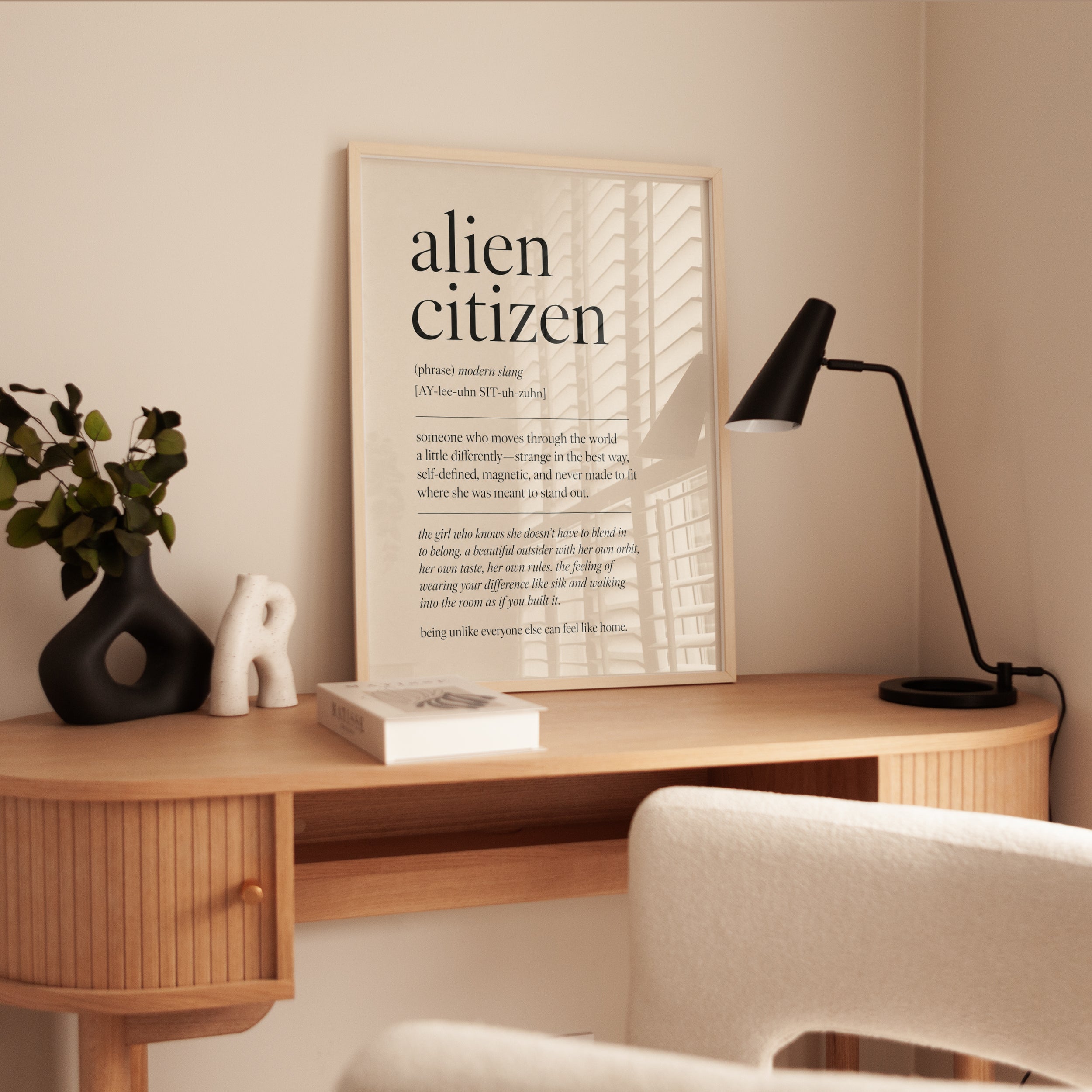Alien Citizen Definition Print: Modern Typography Wall Art - interior