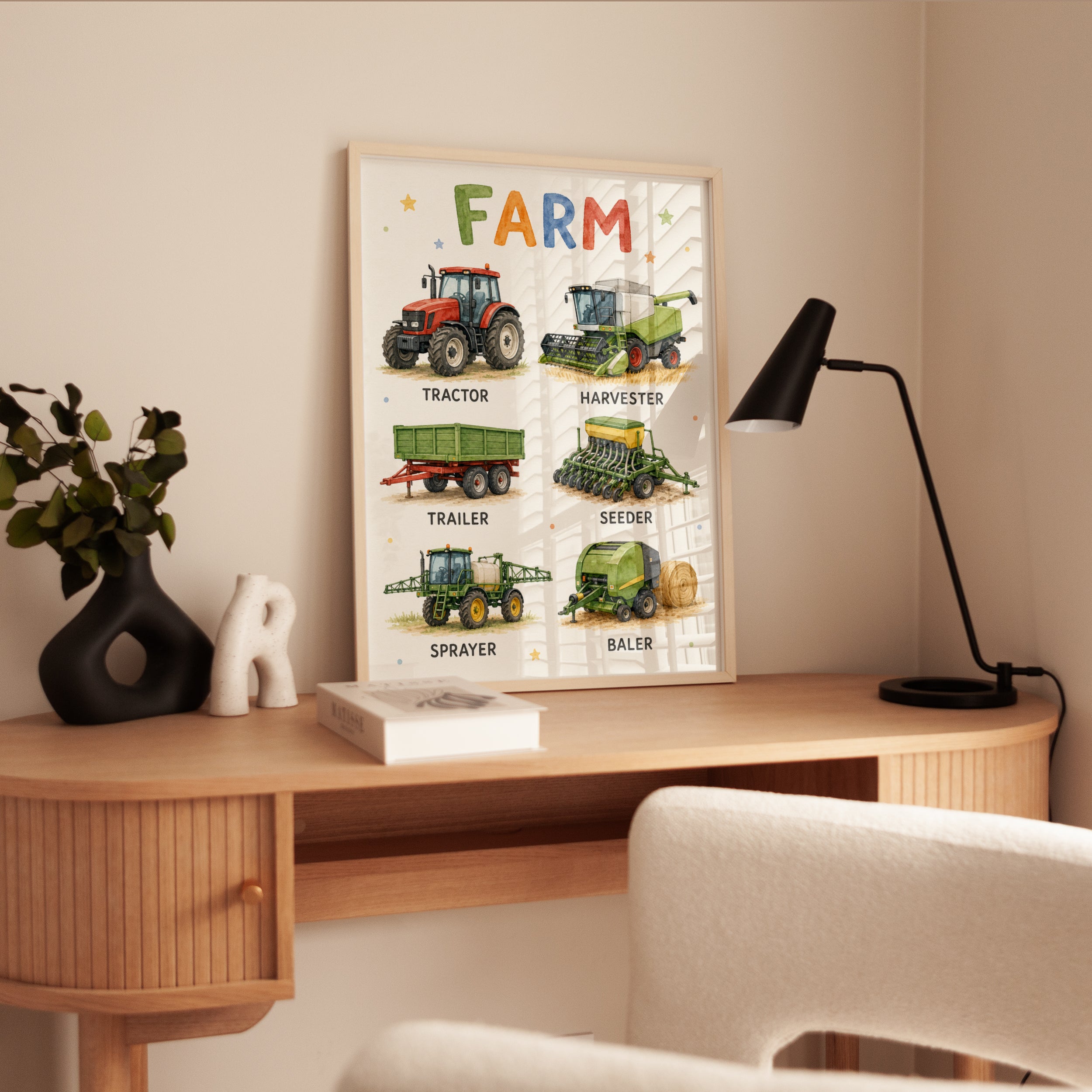Farm Vehicle Educational Print - interior