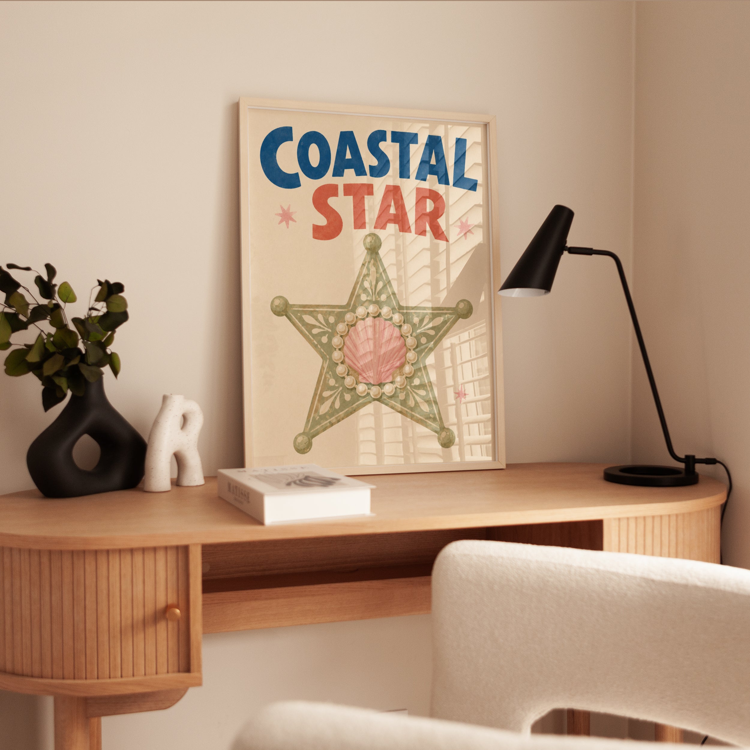 Coastal Wall Art – Vintage Beach Print - interior