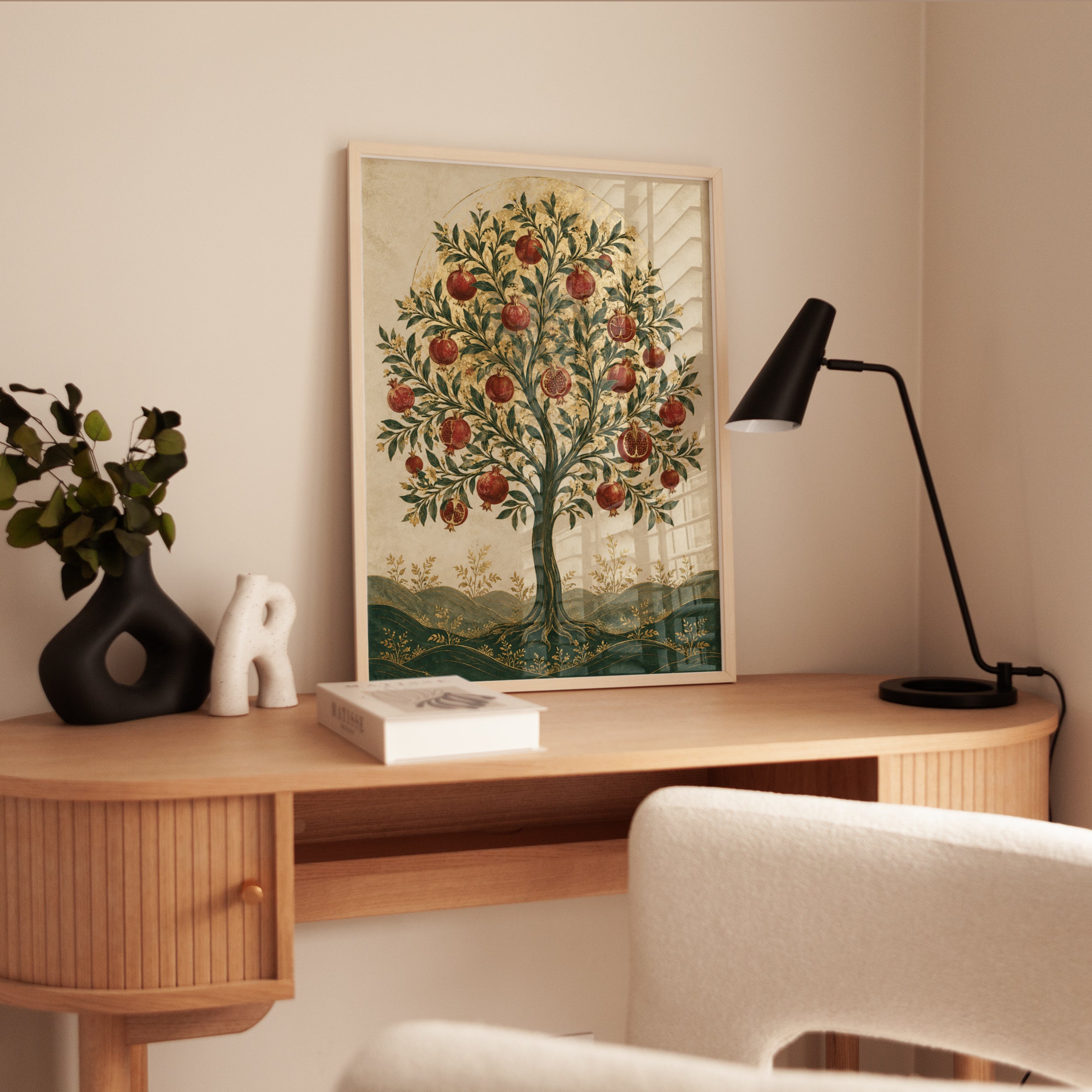 Pomegranate Tree Folk Art Print - interior