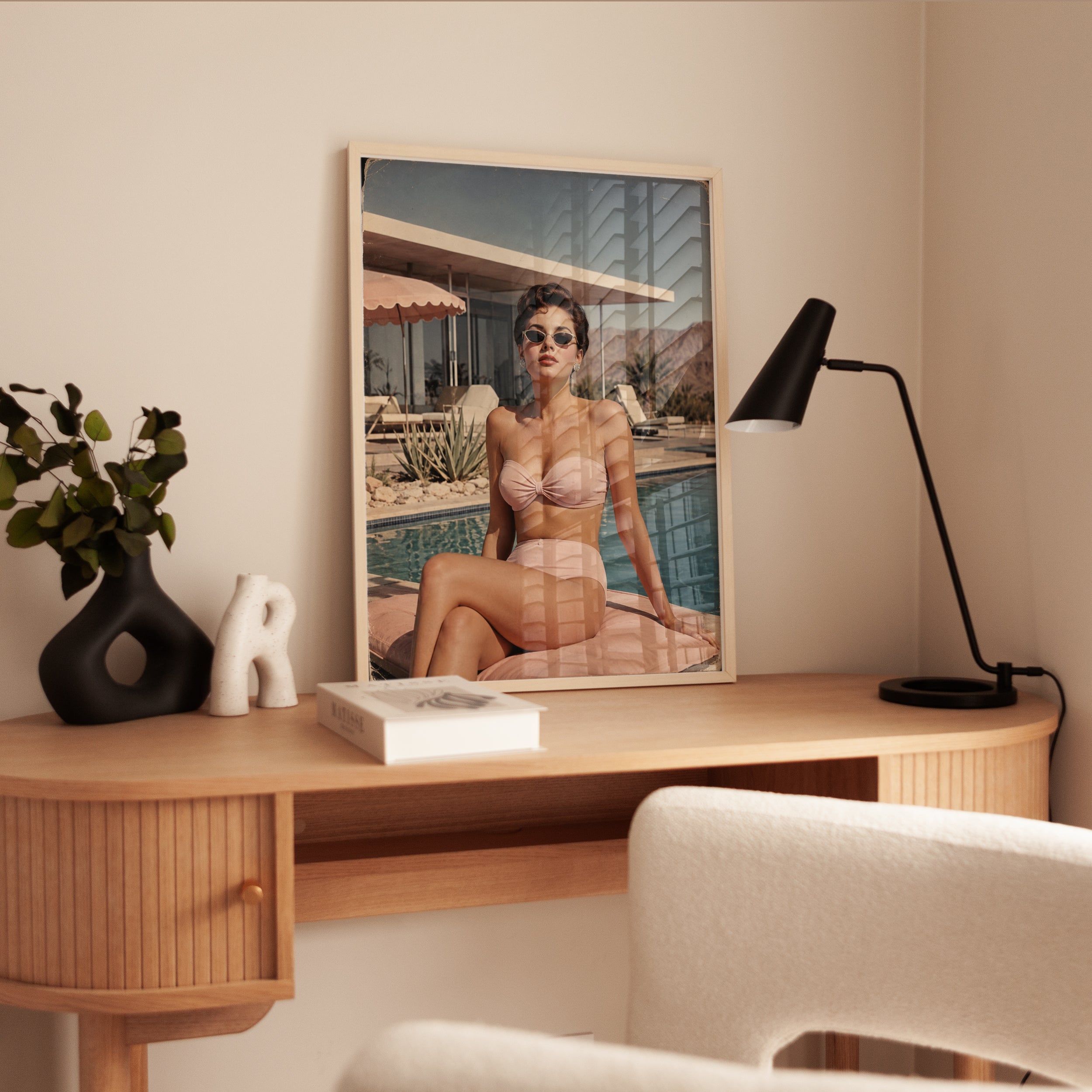 Mid-Century Poolside Glamour Print: Vintage Palm Springs Style - interior