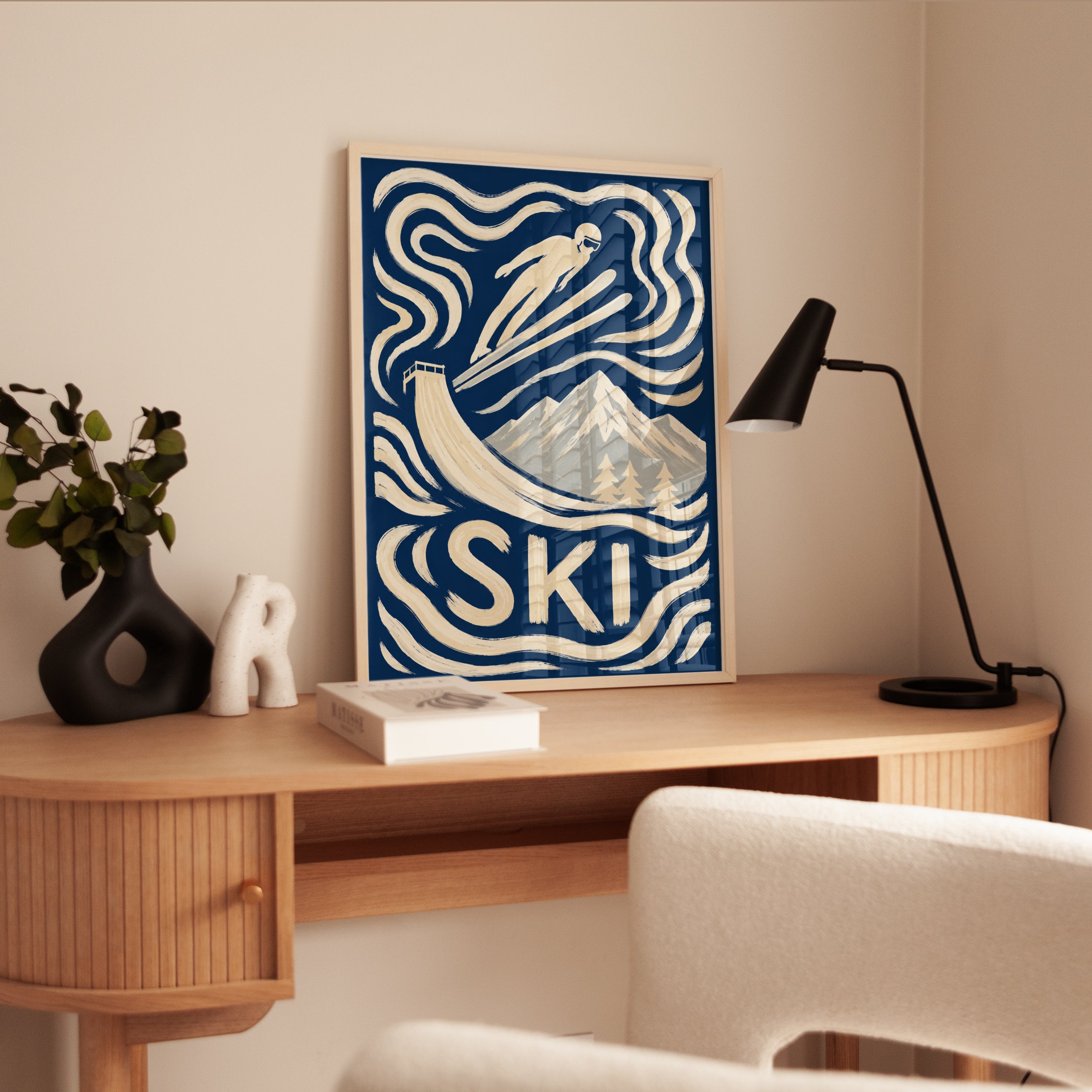 Ski Jump Poster – Vintage Ski Wall Art - interior