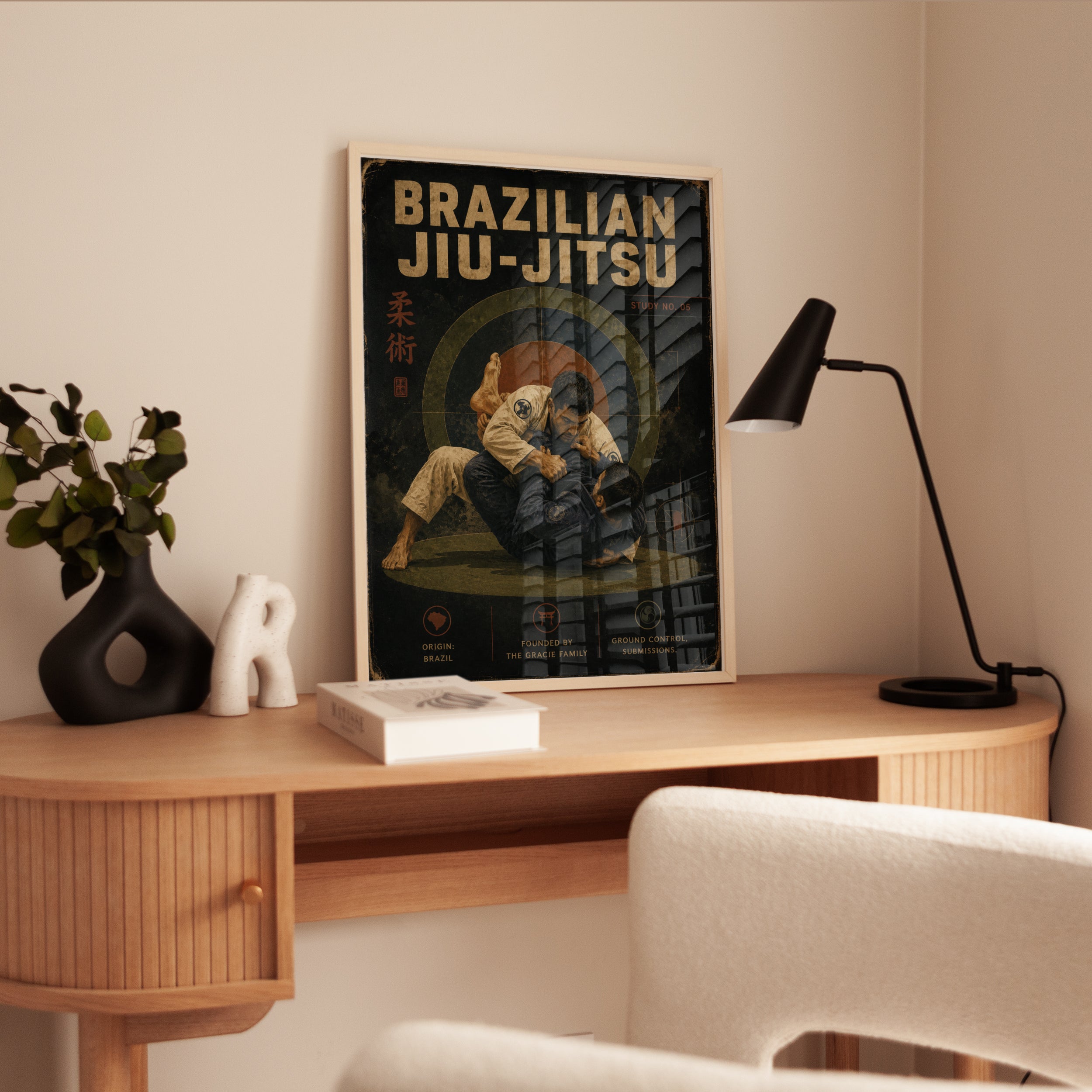 Martial Arts Print: Brazilian Jiu-Jitsu Vintage Style - interior