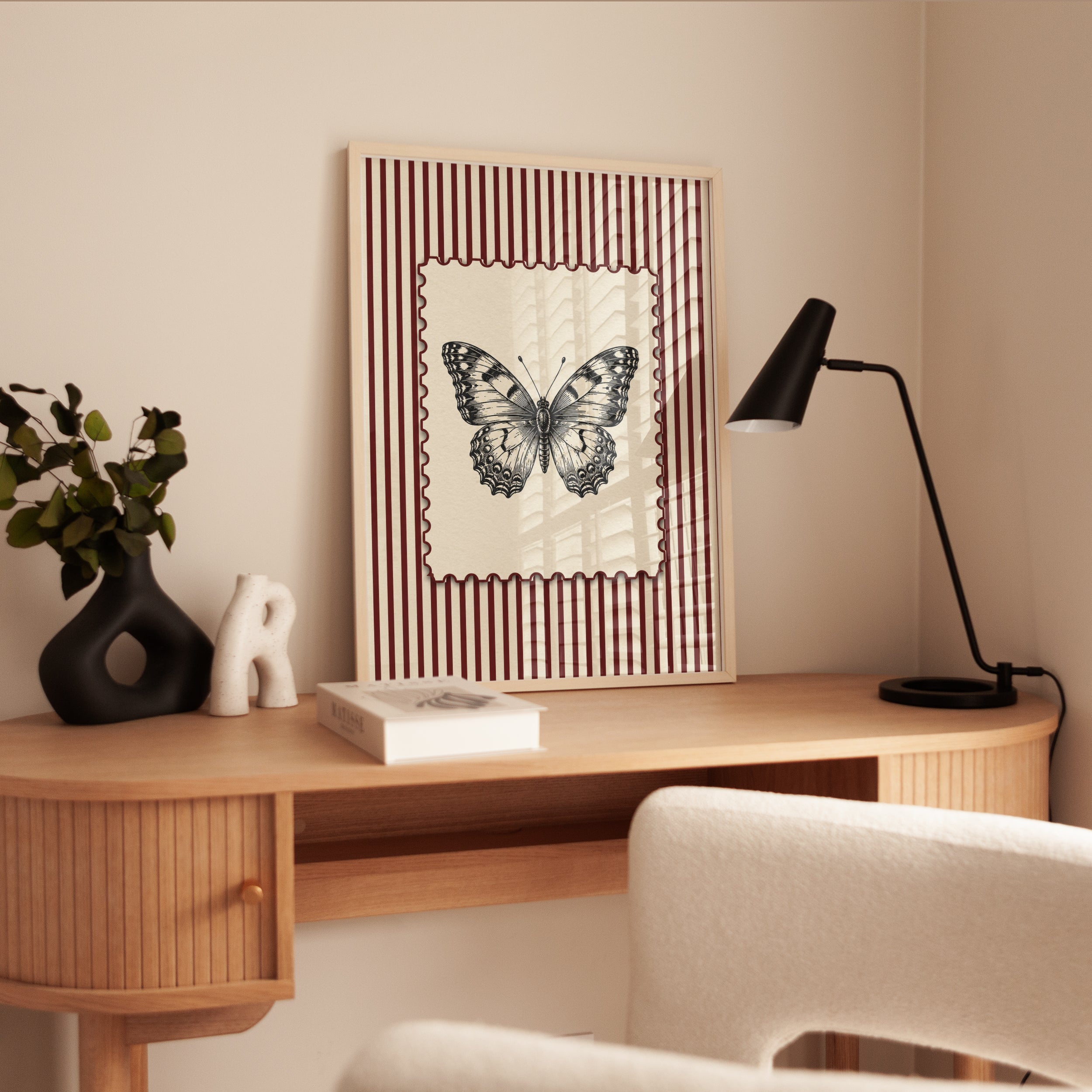 Butterfly Wall Art – Vintage Insect Print - interior