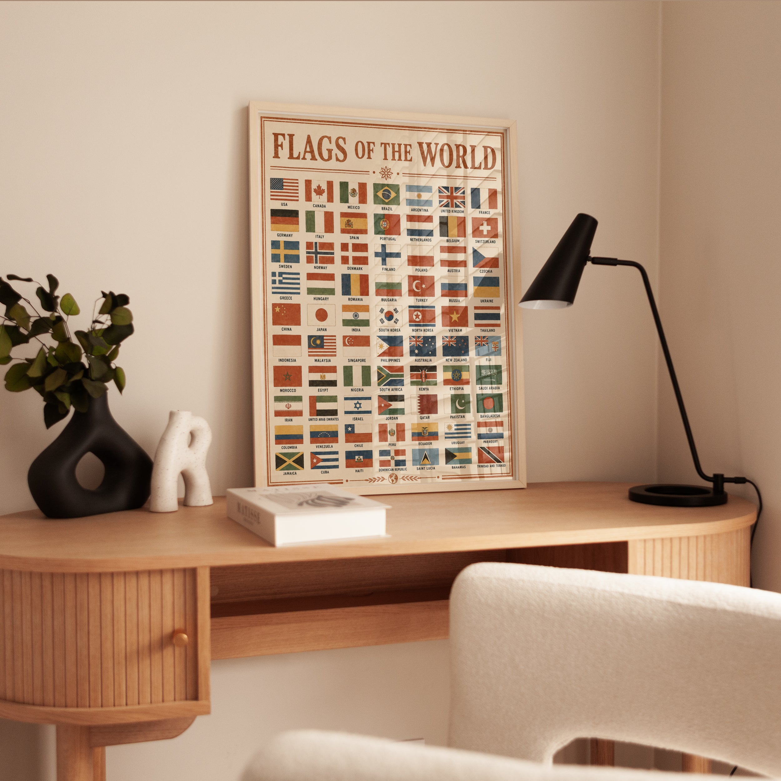 Vintage Flags of the World Print - interior