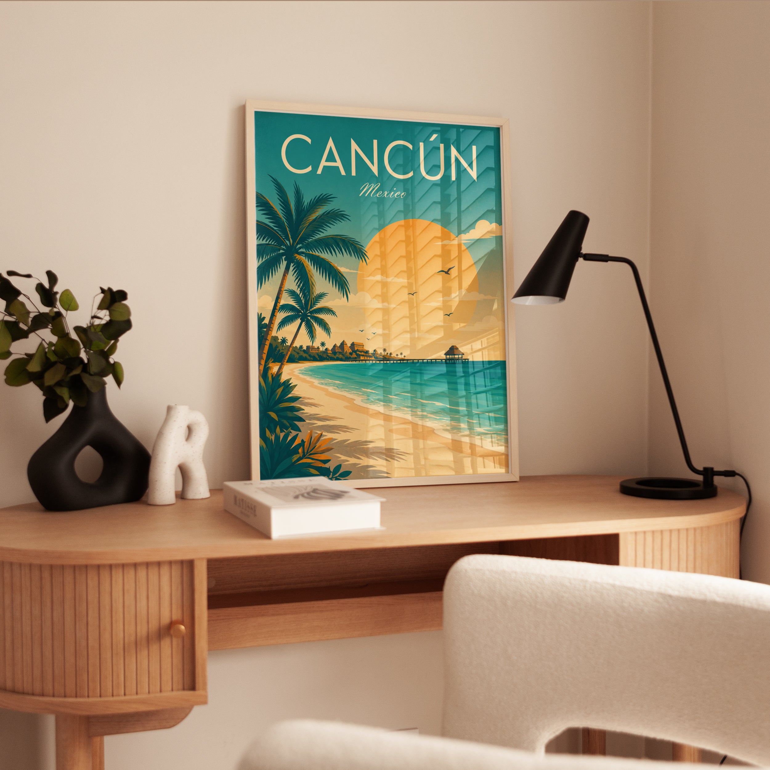 Mexico Travel Poster – Cancun Beach Print - interior