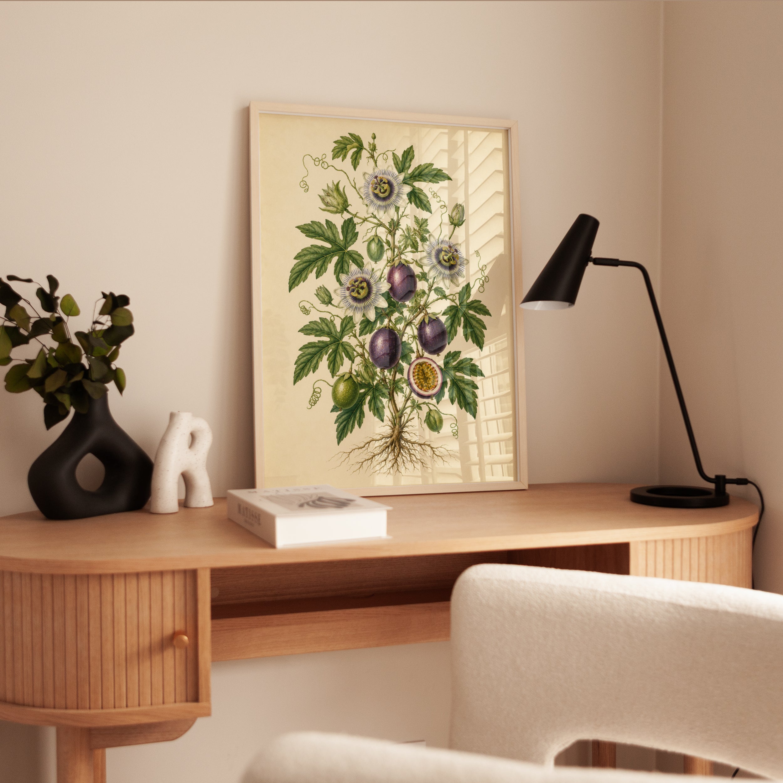 Passion Flower Botanical Print — Vintage Passionflower Illustration - interior