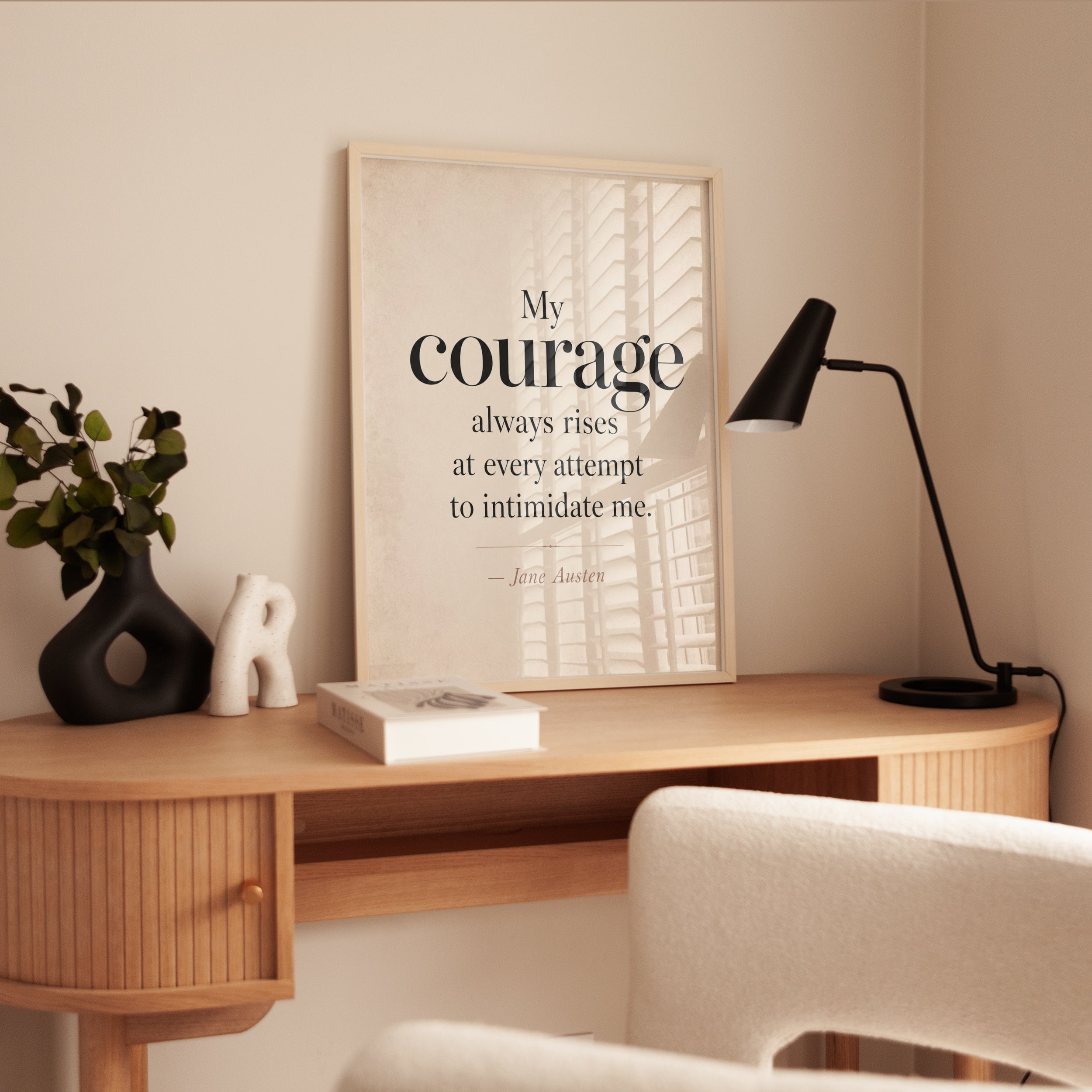 Courage Quote Print – Jane Austen Wall Art - interior