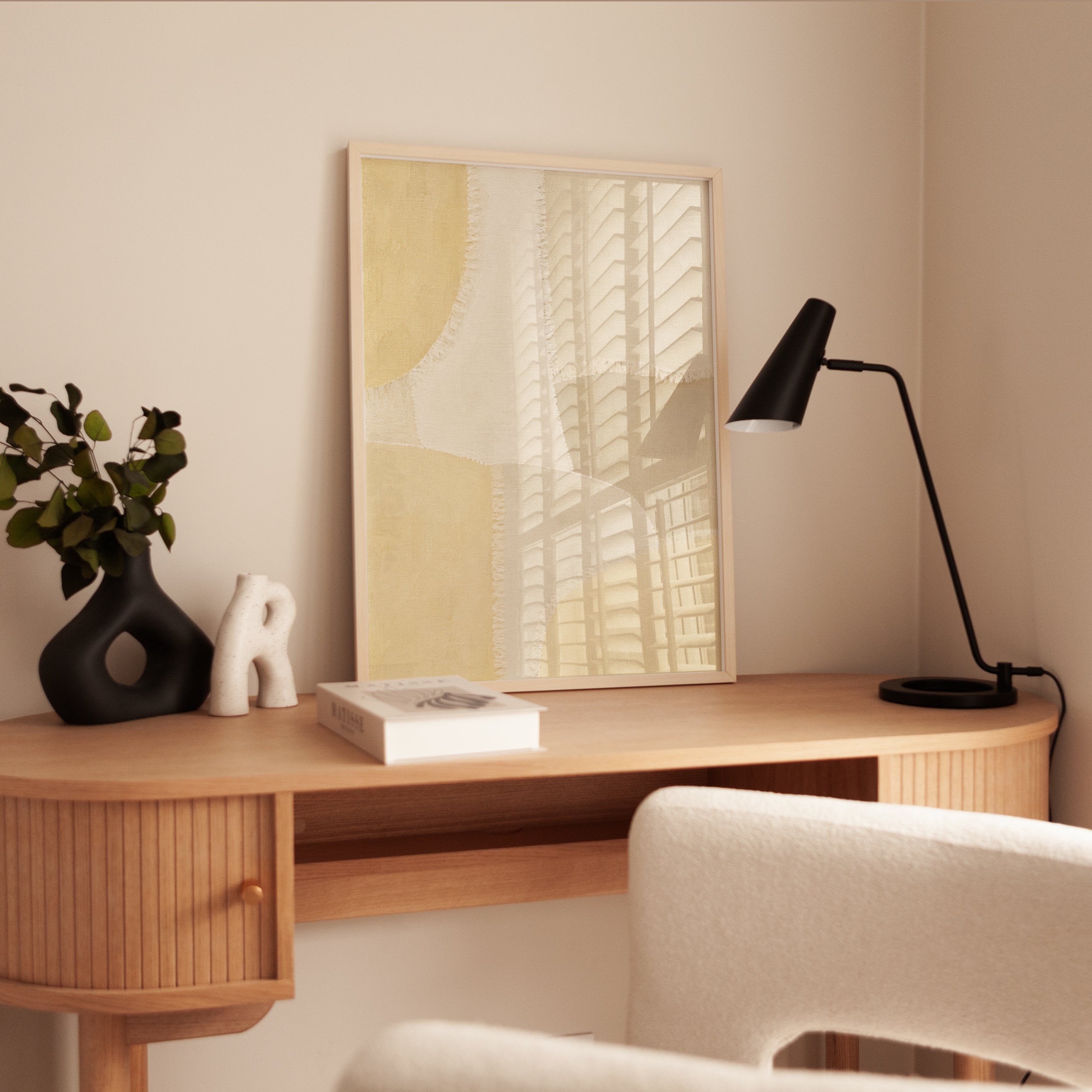 Neutral Abstract Wall Art – Minimalist Print - interior