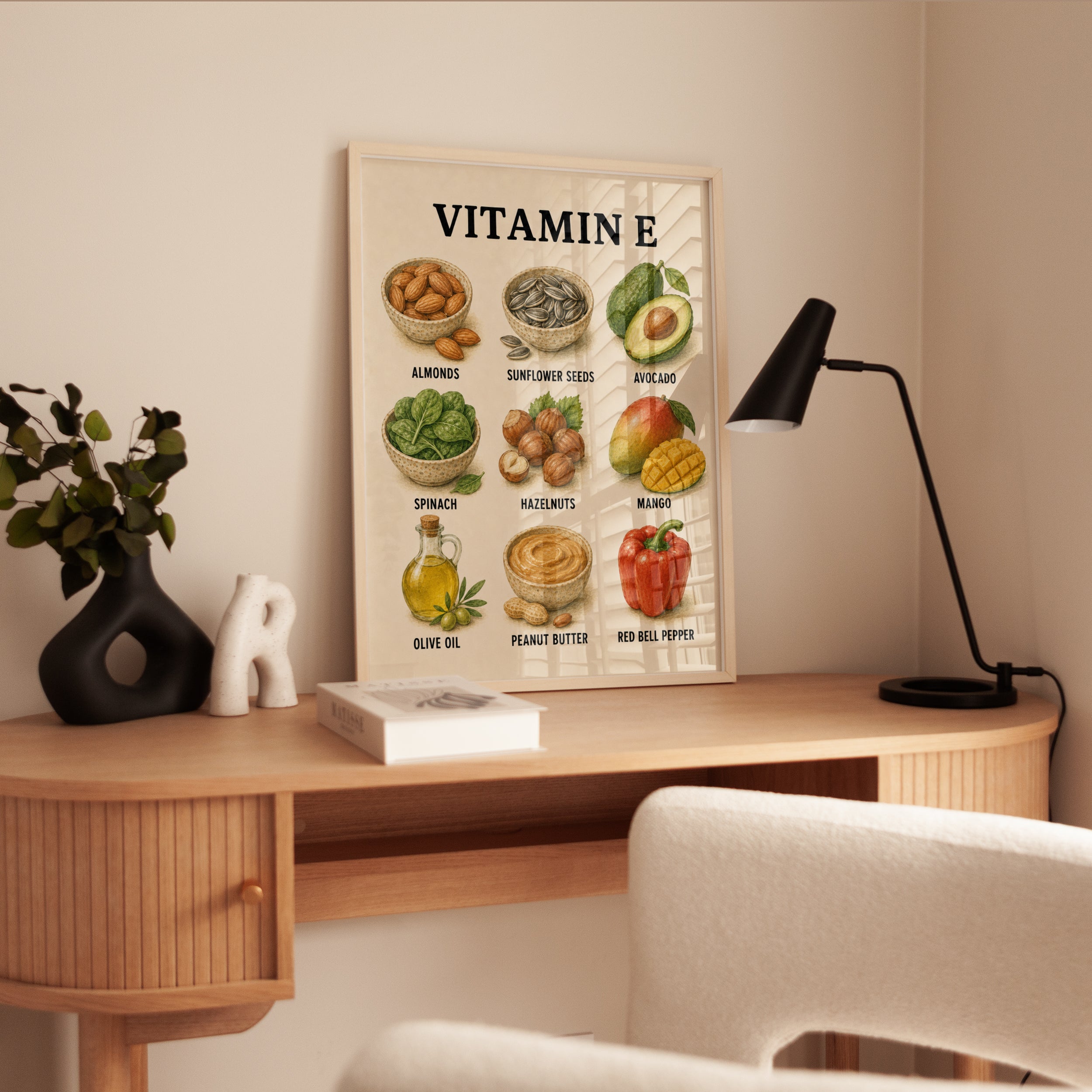 Vitamin E Foods Poster – Kitchen Wall Art - interior