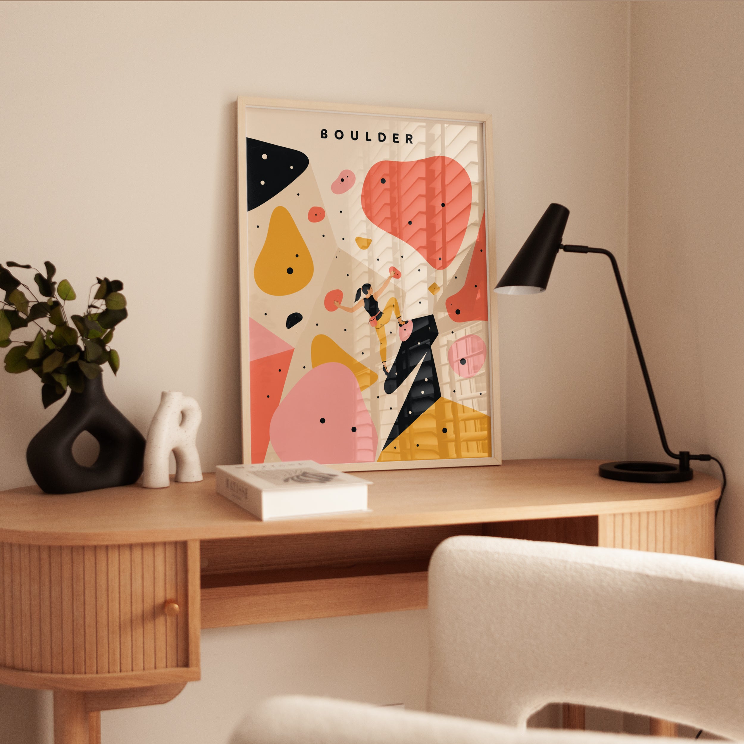 Rock Climbing Wall Art – Bouldering Print - interior