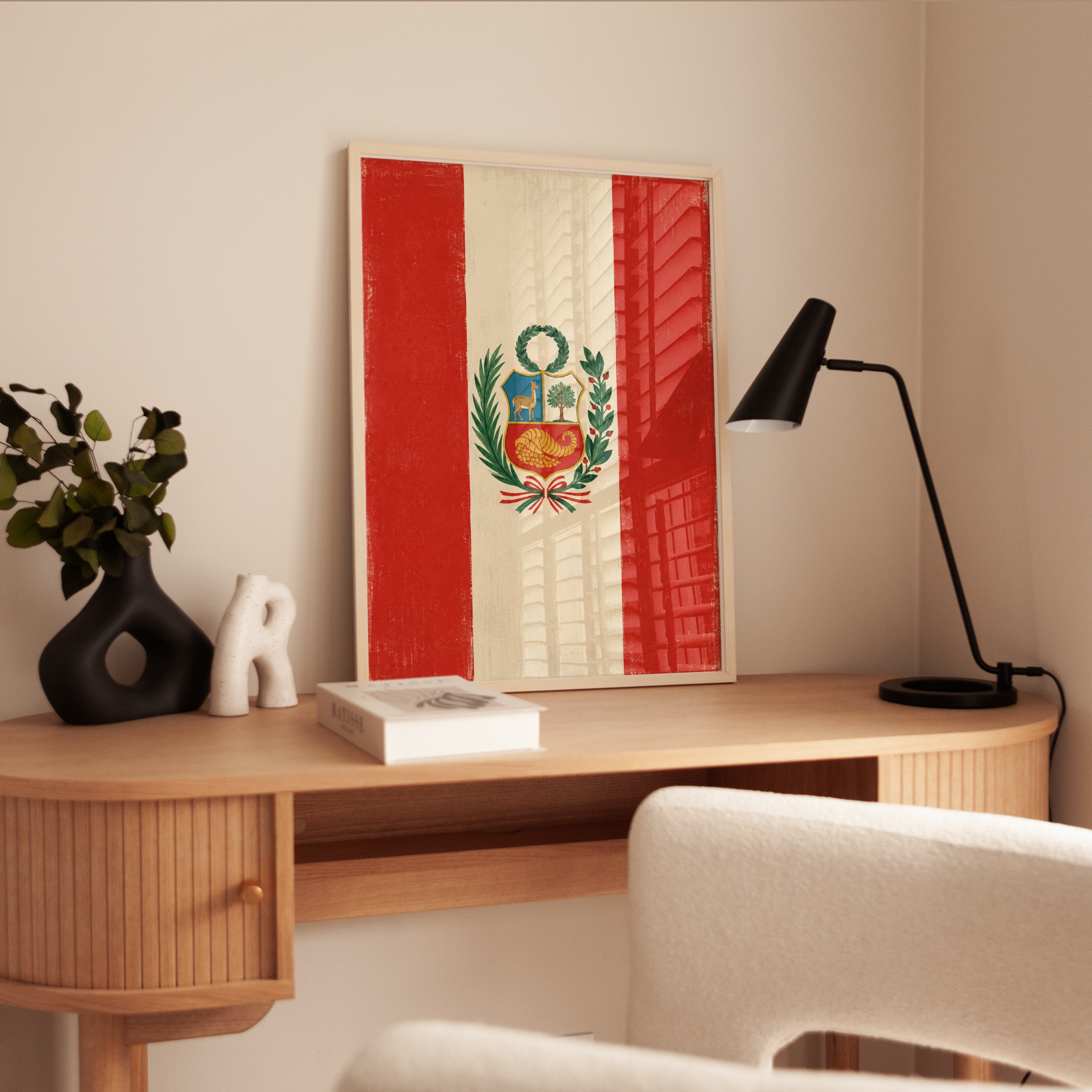 Peru Flag Wall Art – Vintage Peruvian Print - interior