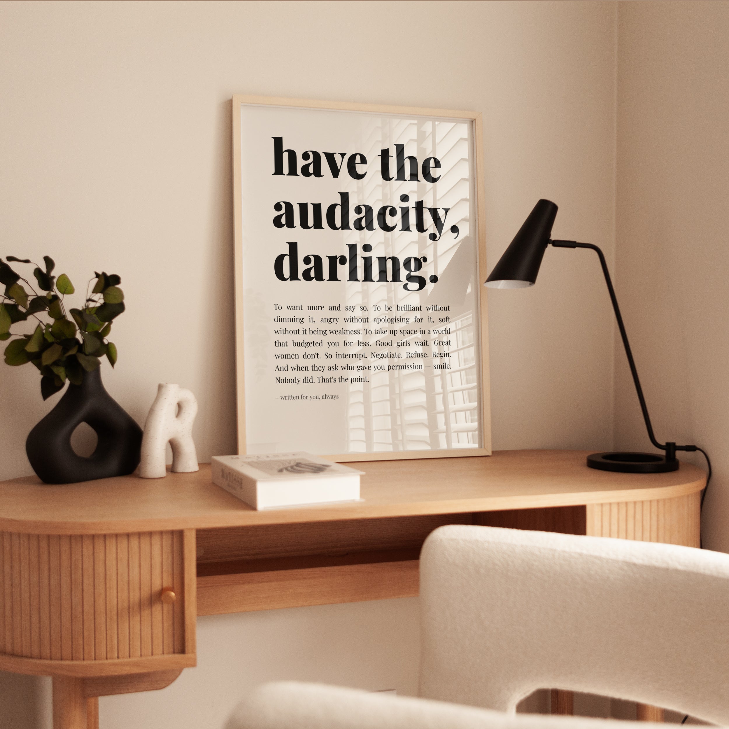 Feminist Quote Print – Women Empowerment Wall Art - interior