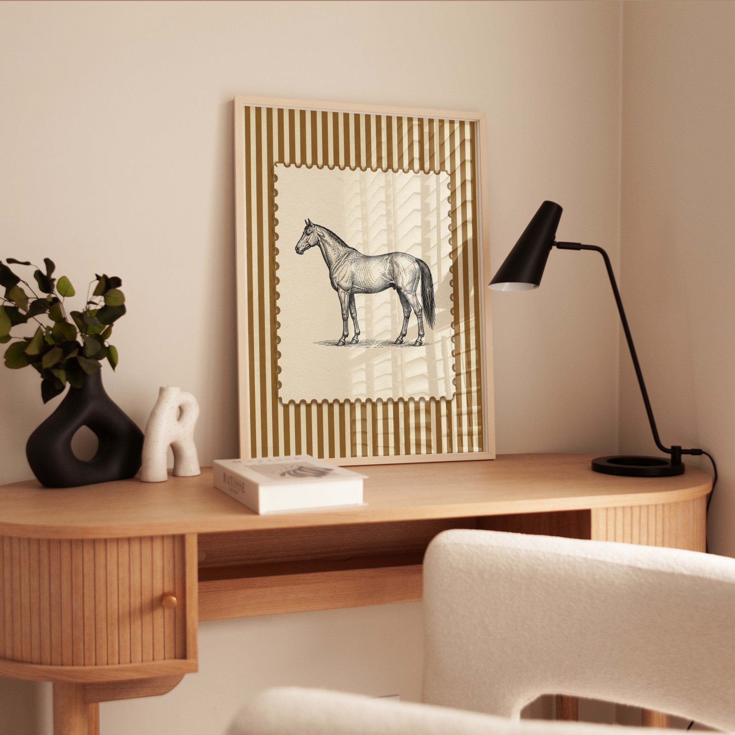 Horse Wall Art – Vintage Animal Print - interior