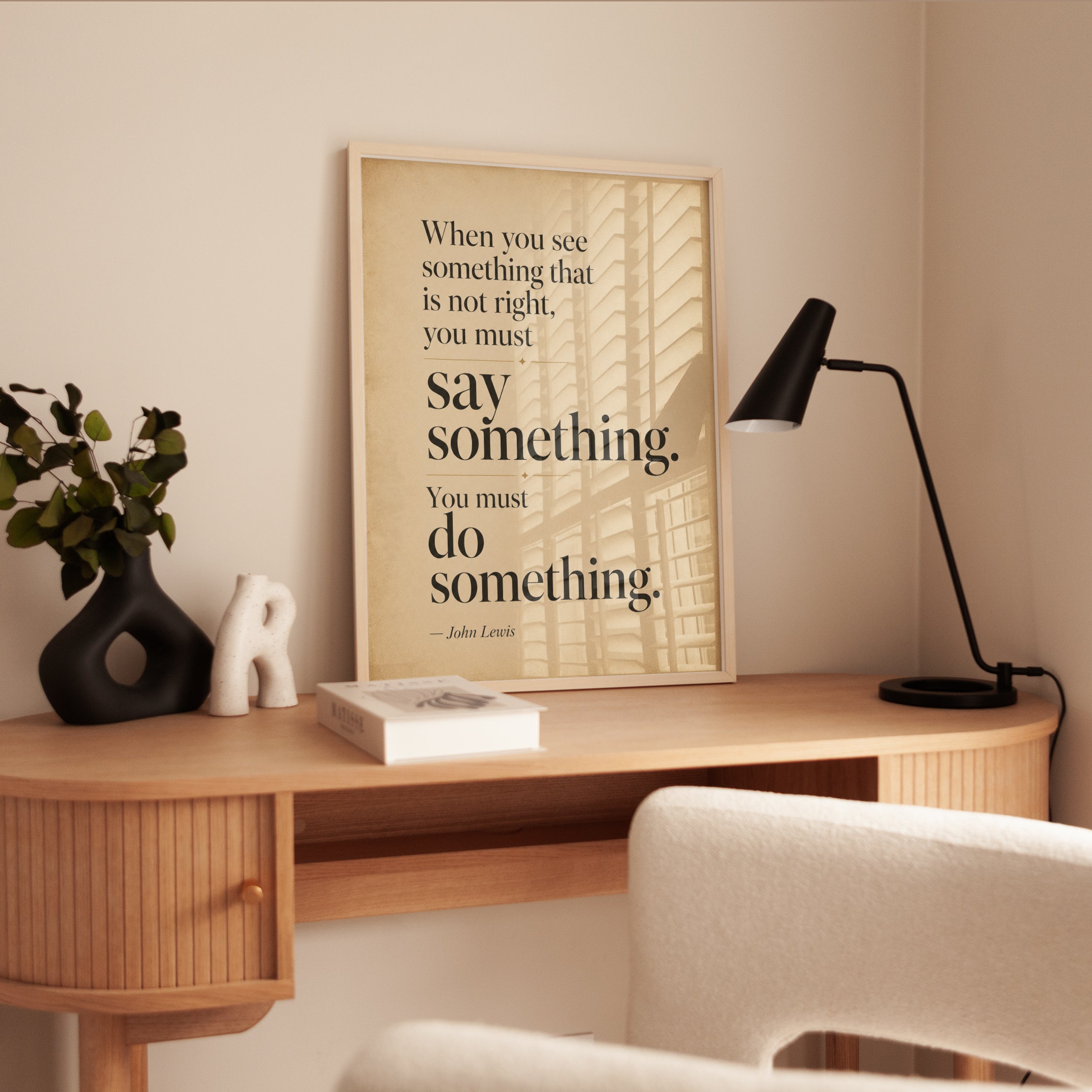 Motivational Quote Print – Say Something Wall Art - interior
