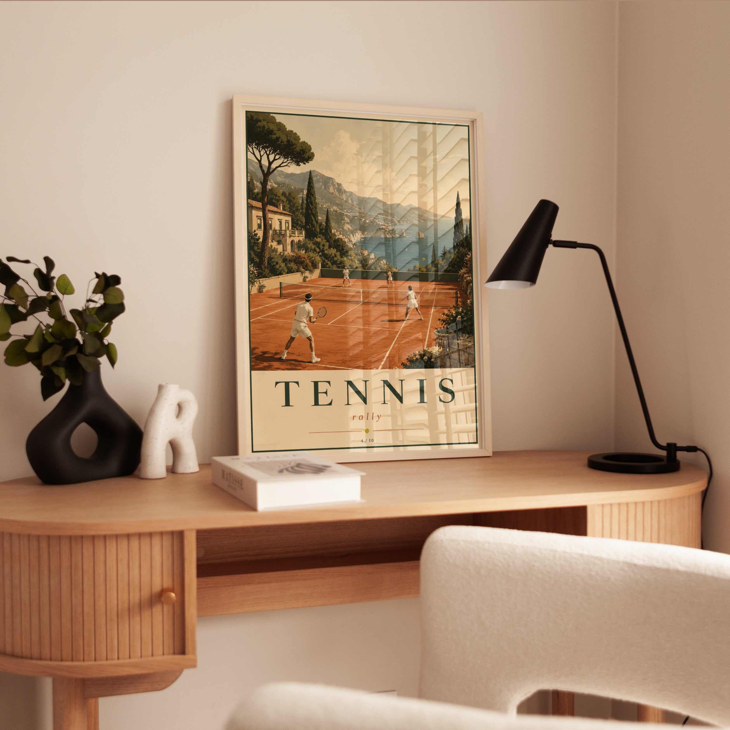 Mediterranean Clay Court Tennis Poster - interior