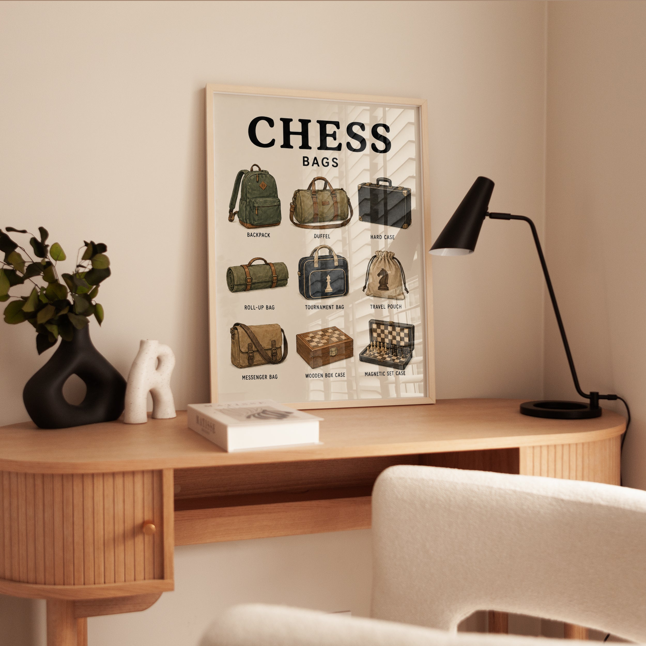 Chess Bags Illustration Print — Vintage Educational Chart - interior