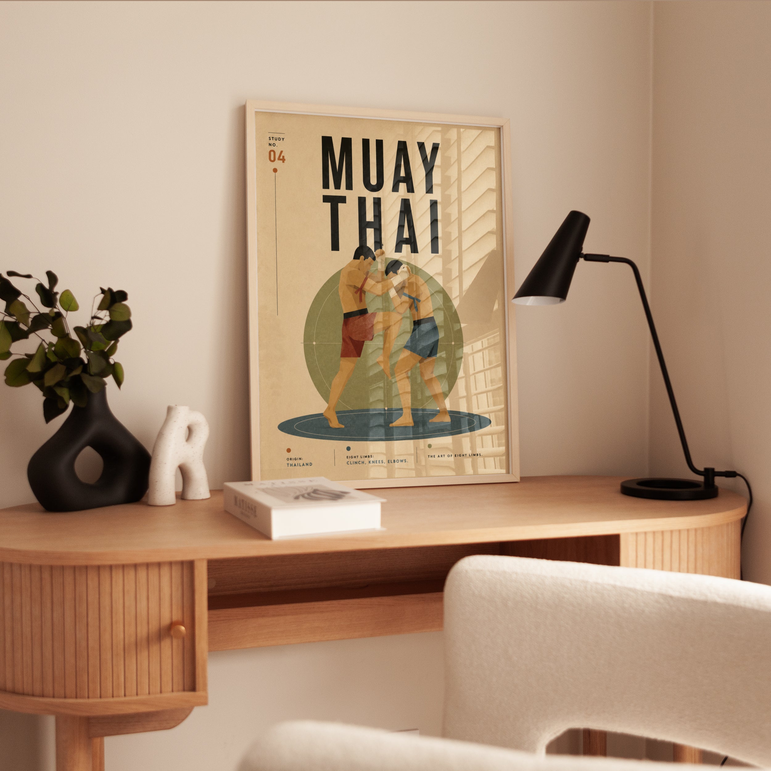 Muay Thai Vintage Poster: Retro Martial Arts Wall Art - interior