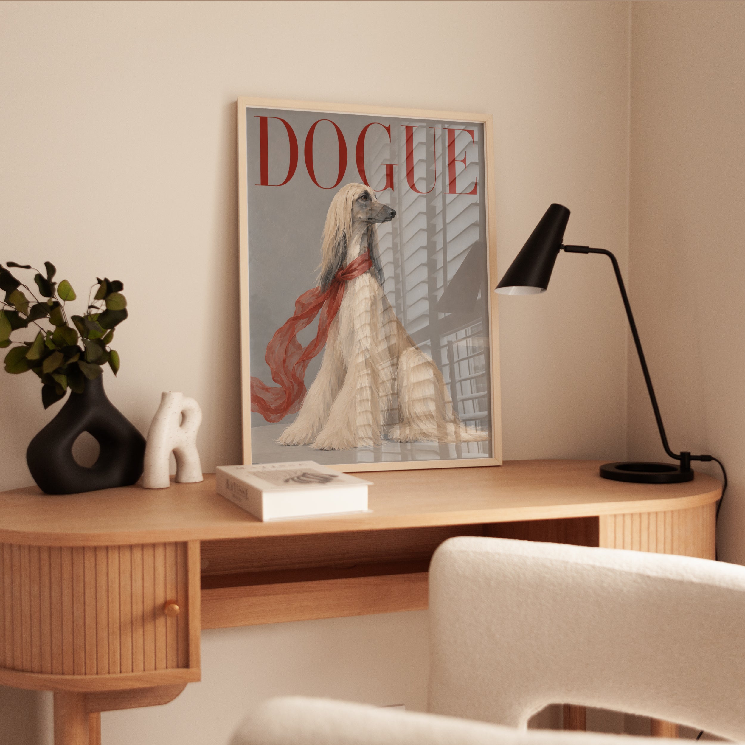 Fashion Dog Wall Art – Afghan Hound Print - interior