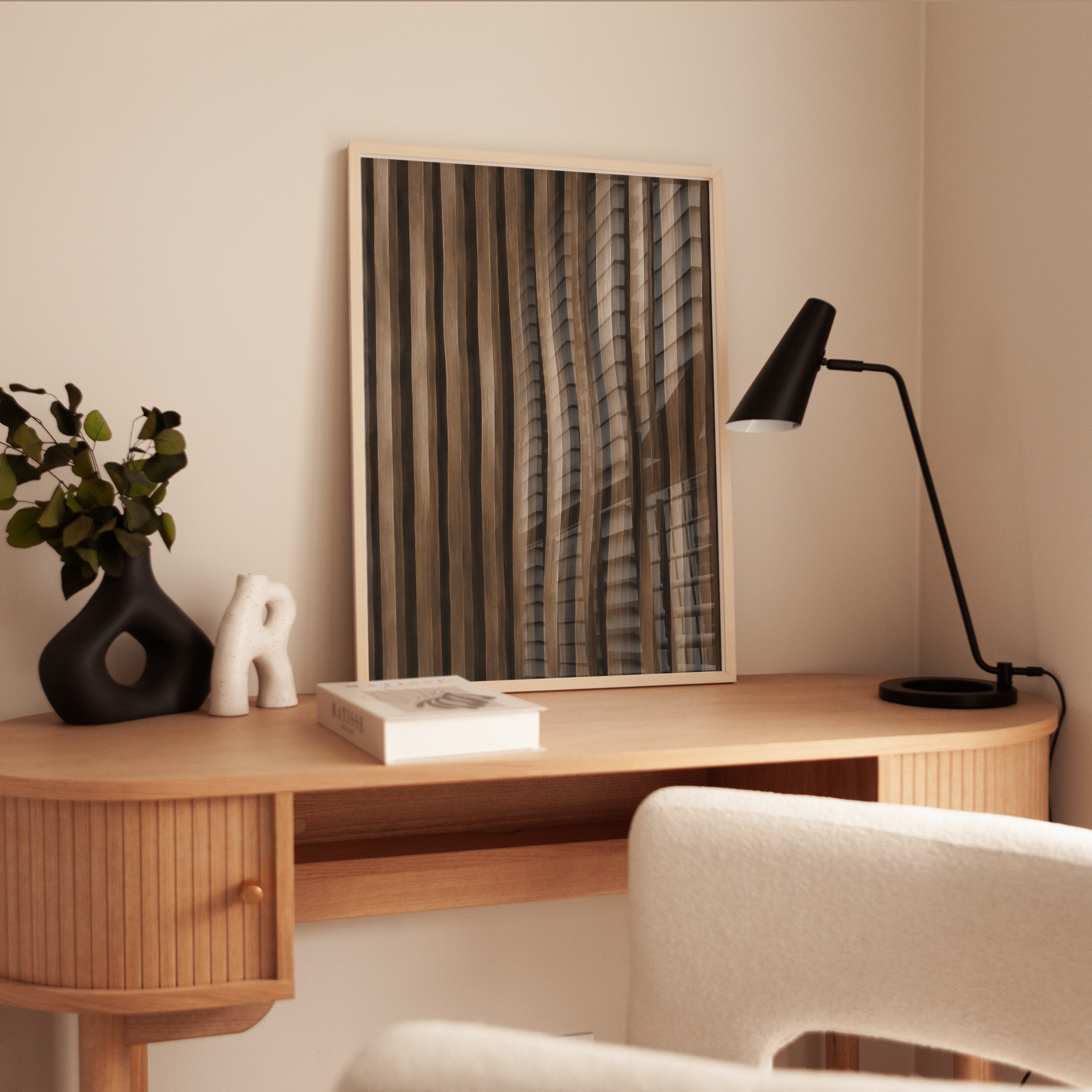 Striped Wall Art – Abstract Line Print - interior