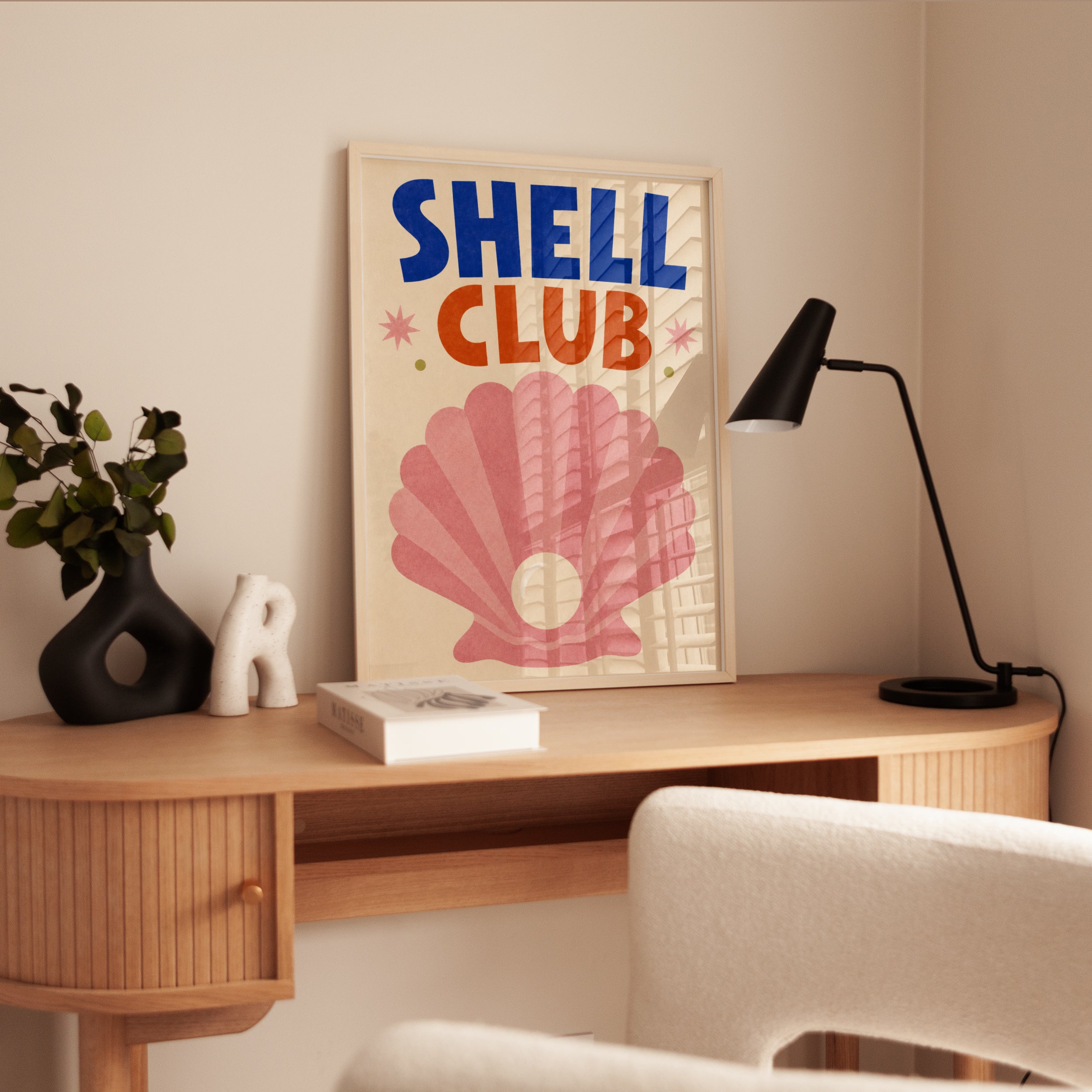 Shell Wall Art – Coastal Typography Print - interior