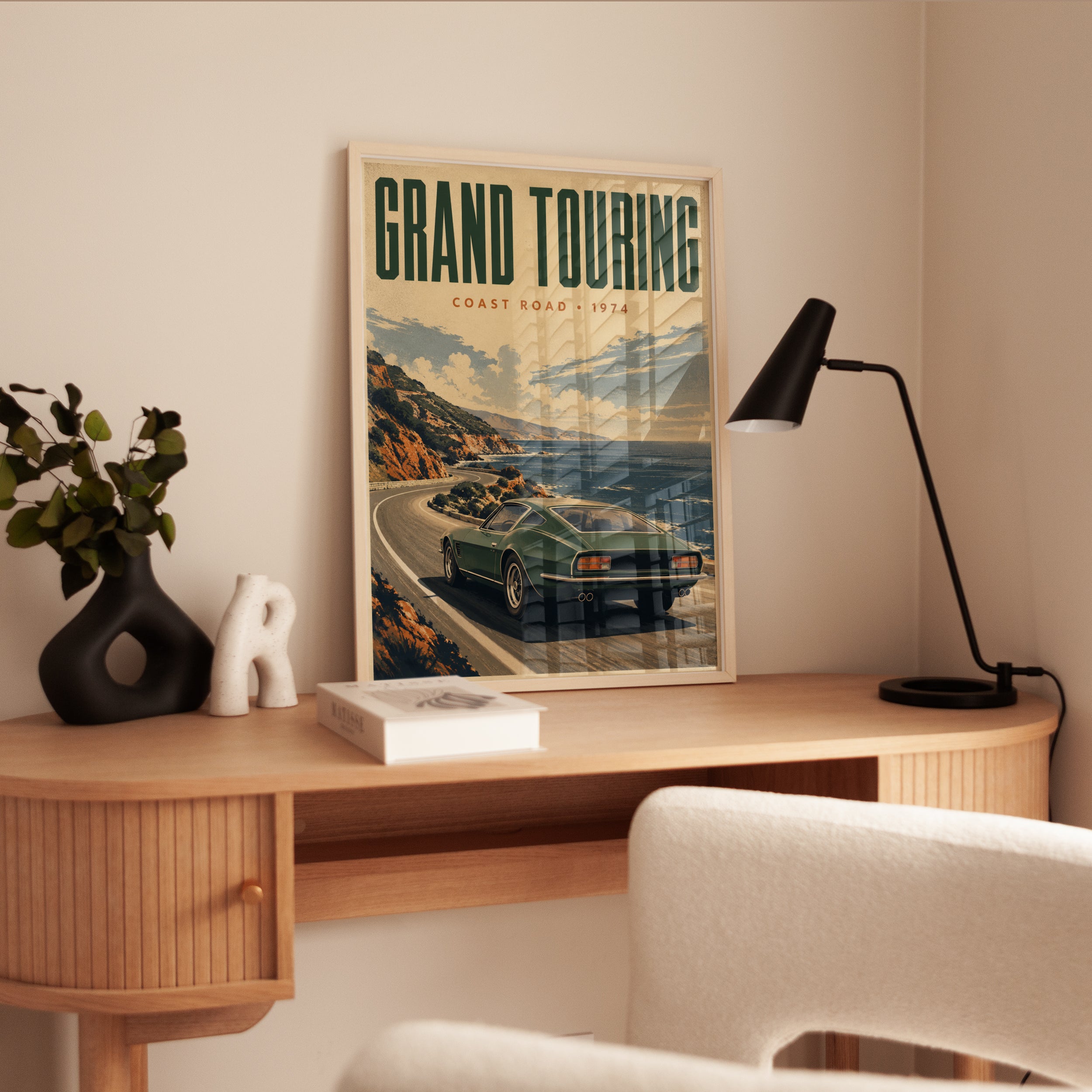Vintage Car Poster - interior