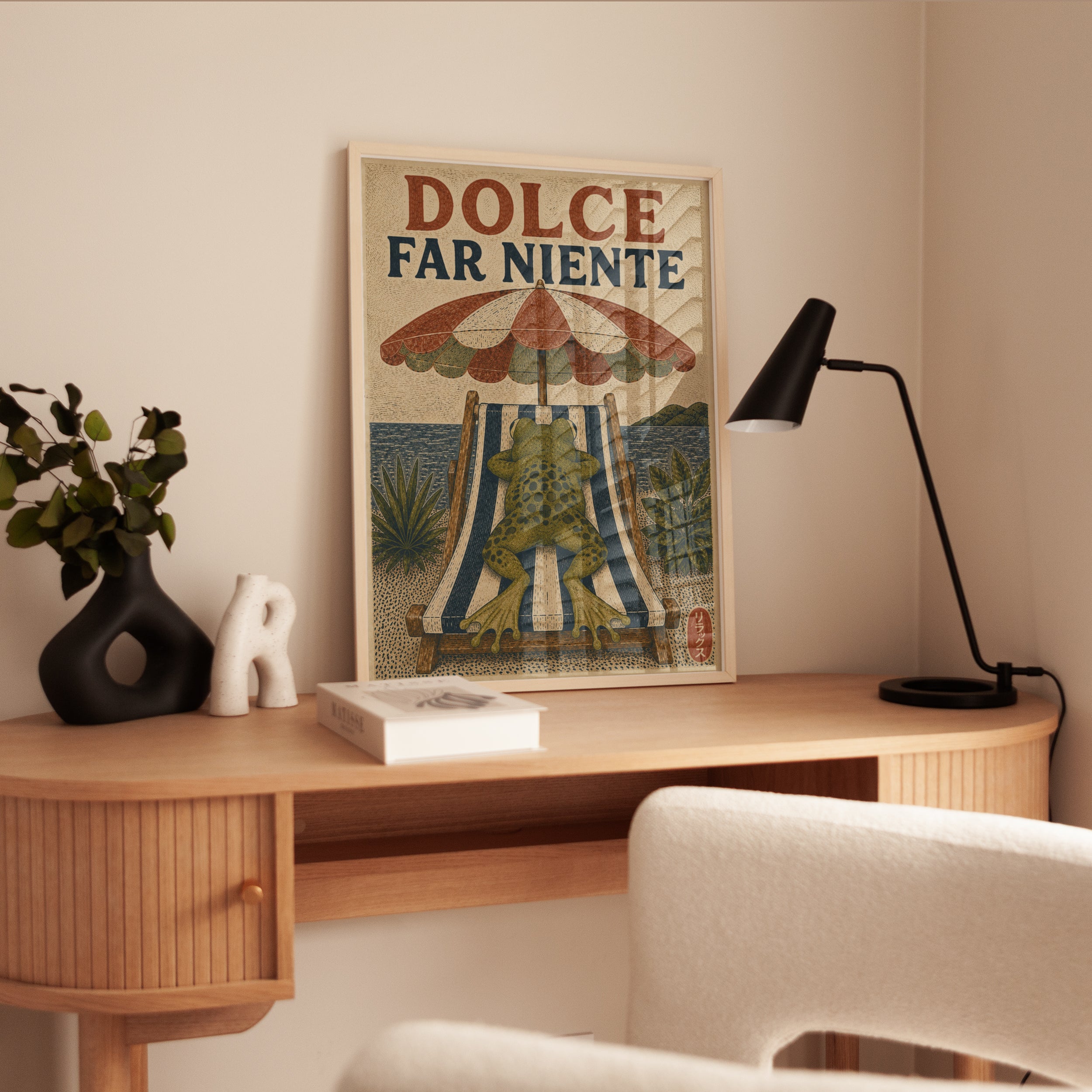 Frog Beach Lounger Print - interior