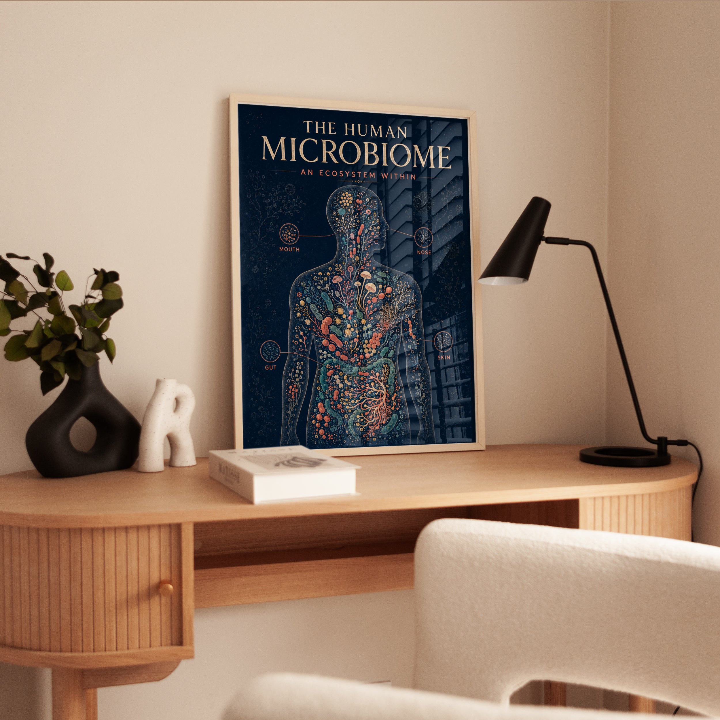 Human Microbiome Poster – Science Art Print - interior