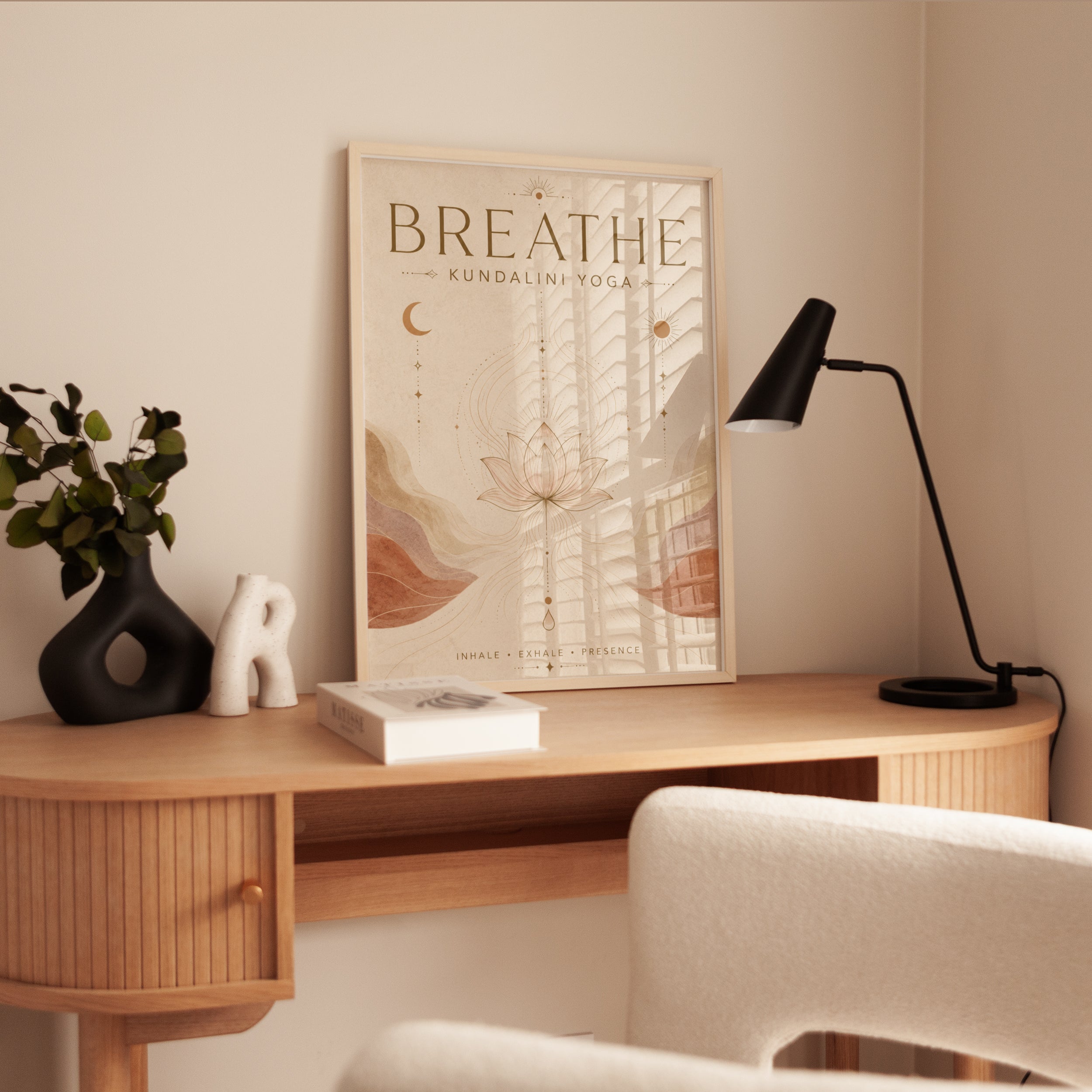 Boho Spiritual Yoga Print – Lotus Flower - interior