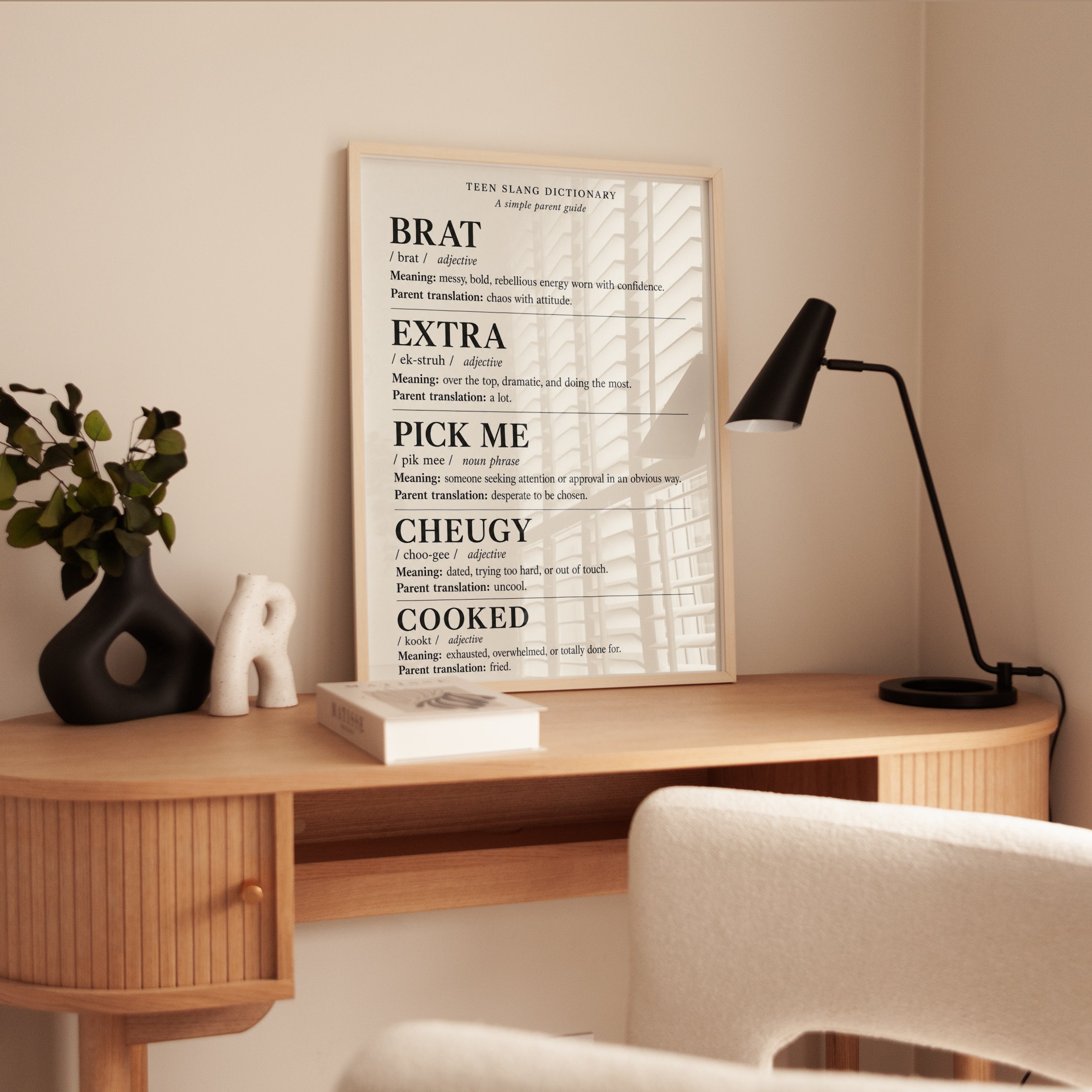 Teen Slang Dictionary Print - interior