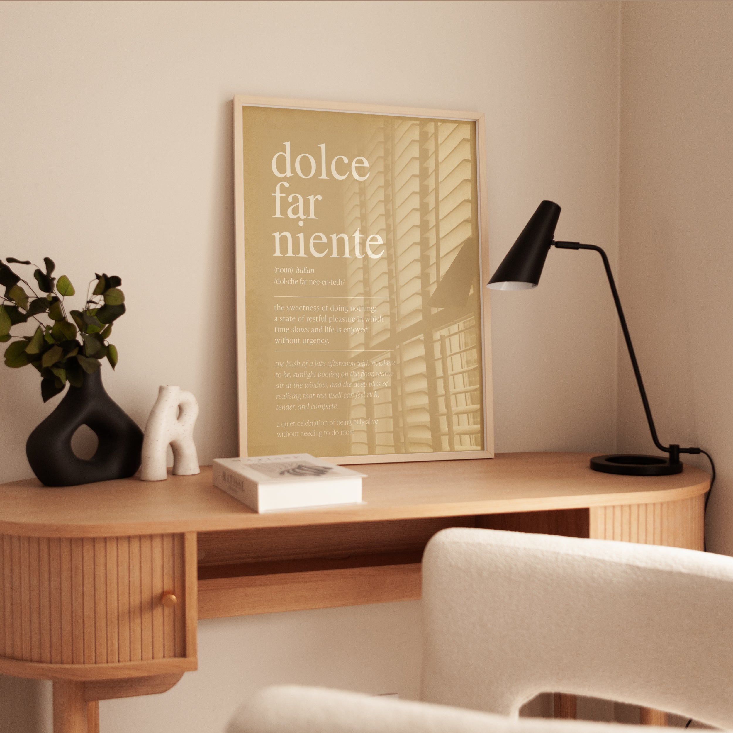 Dolce Far Niente Typography Print – Italian Quote - interior