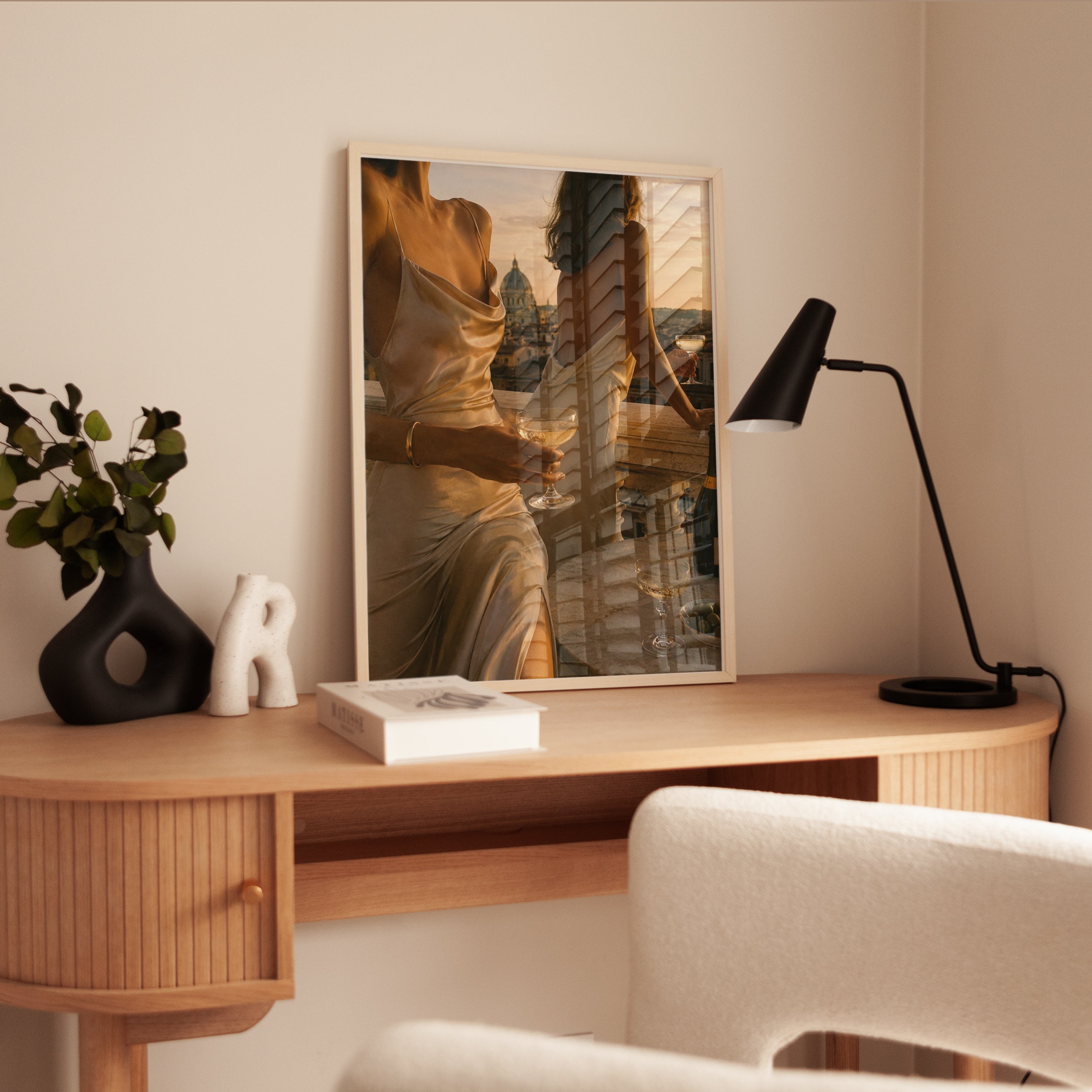 Golden Hour Rome Rooftop: Italian Lifestyle Photography Print - interior