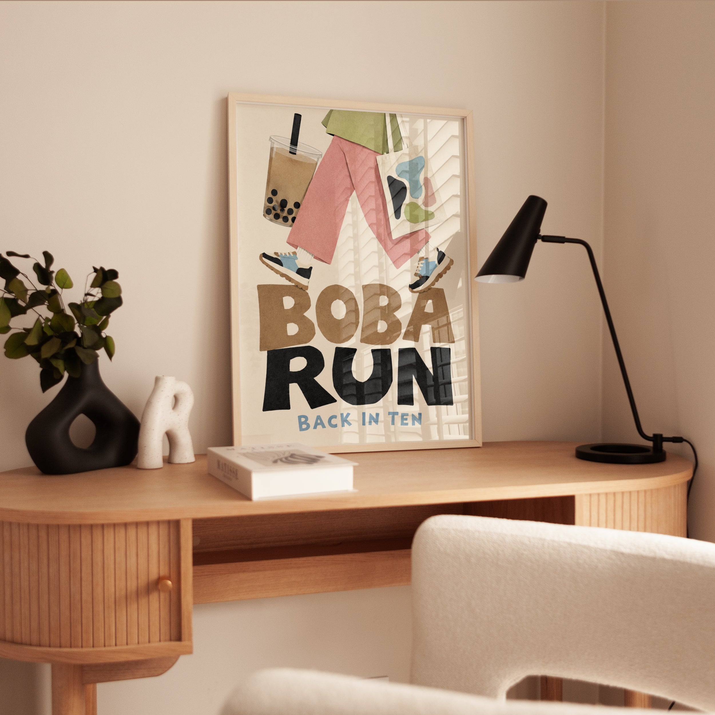 Boba Tea Wall Art – Modern Kitchen Print - interior