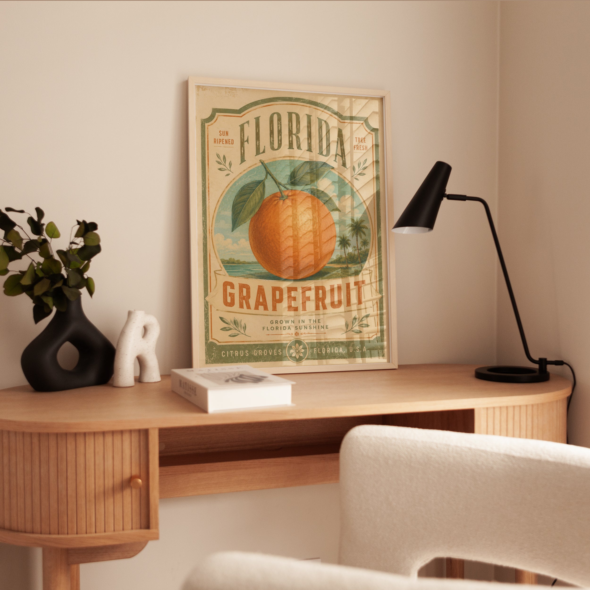 Florida Grapefruit Poster – Vintage Citrus Print - interior