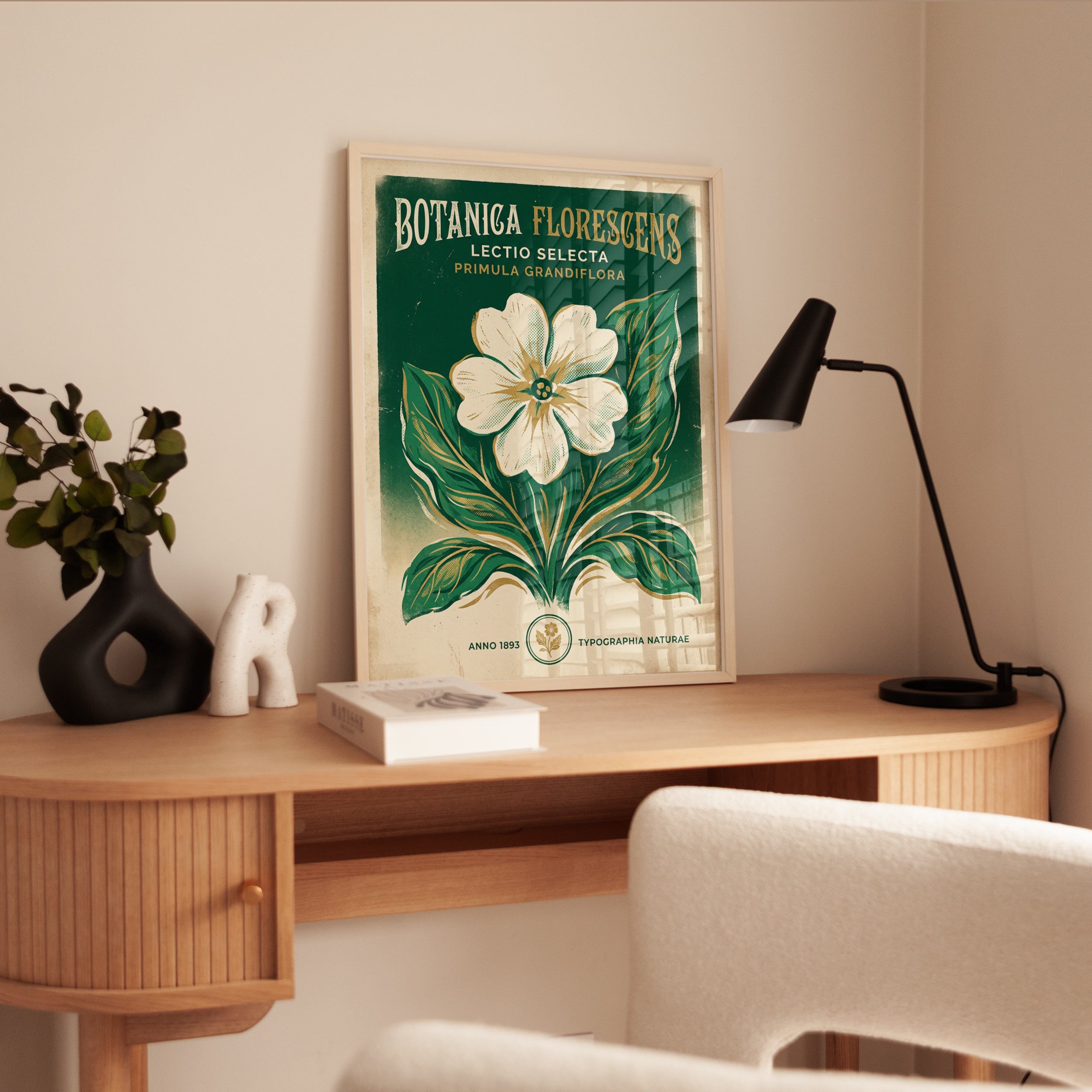 Vintage Botanical Print — Primula Grandiflora Art Nouveau Poster - interior