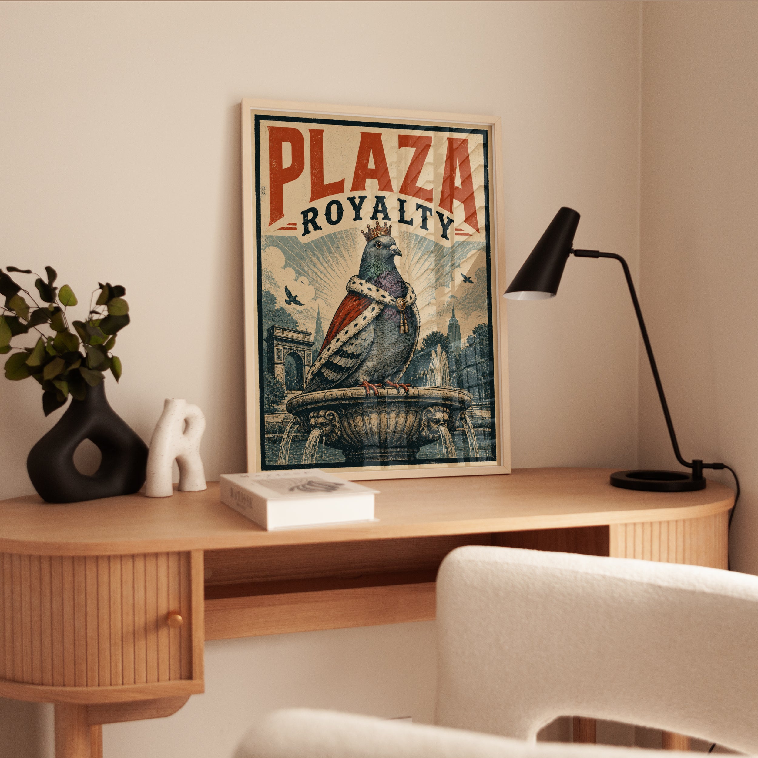 Pigeon Poster: Vintage Royalty Art - interior
